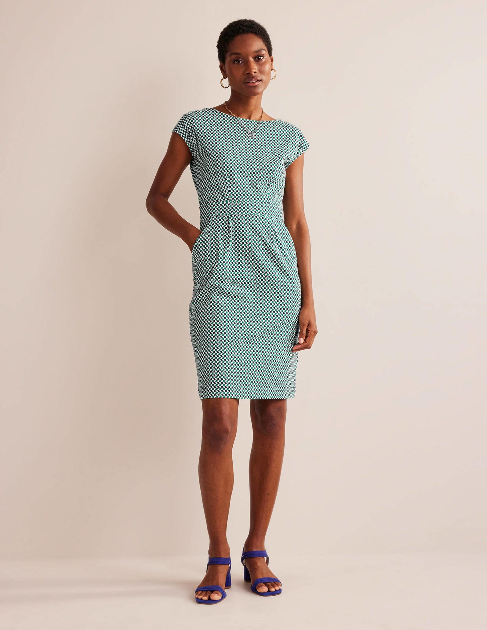 Florrie Jersey Dress-Meadow Green, Abstract Diamond-5