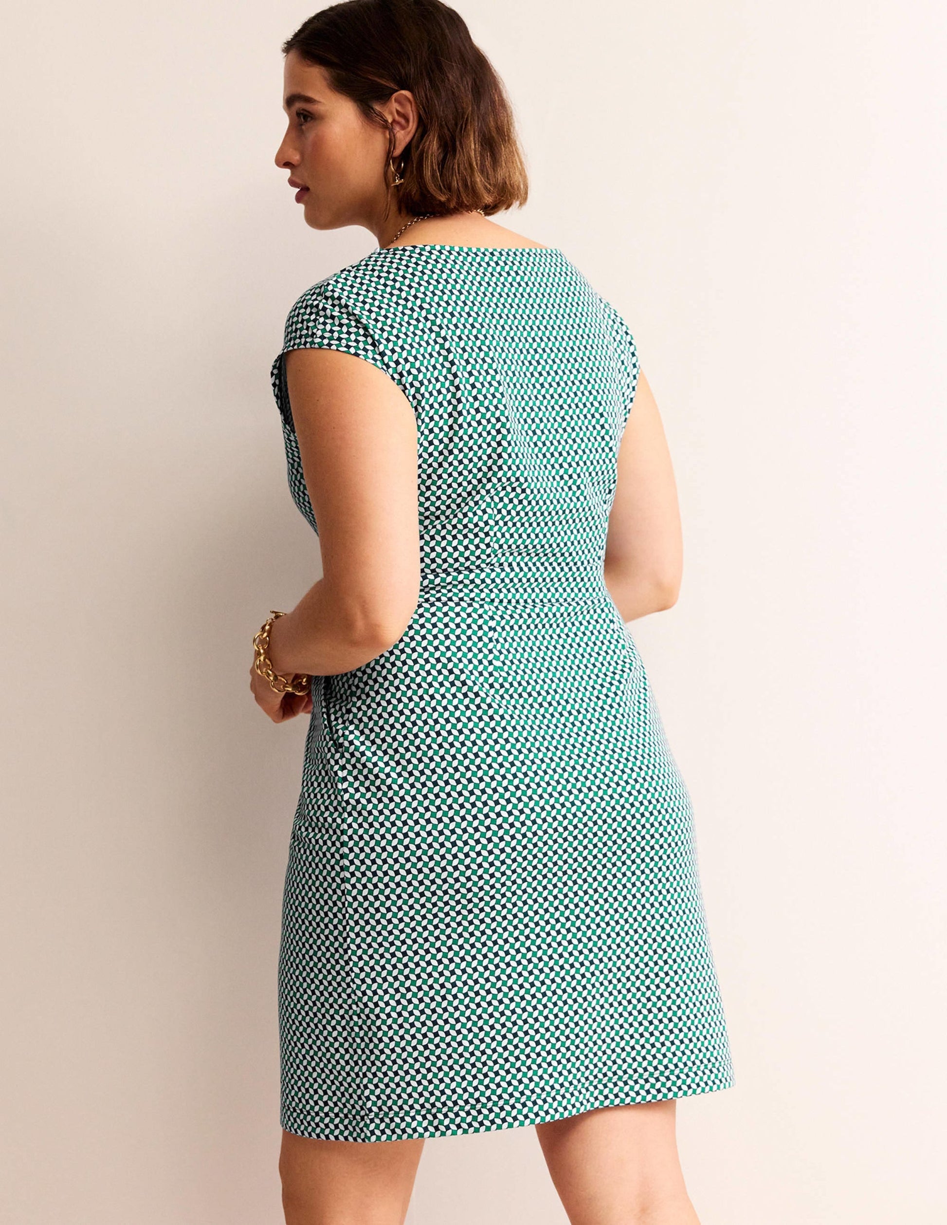 Florrie Jersey Dress-Meadow Green, Abstract Diamond-8