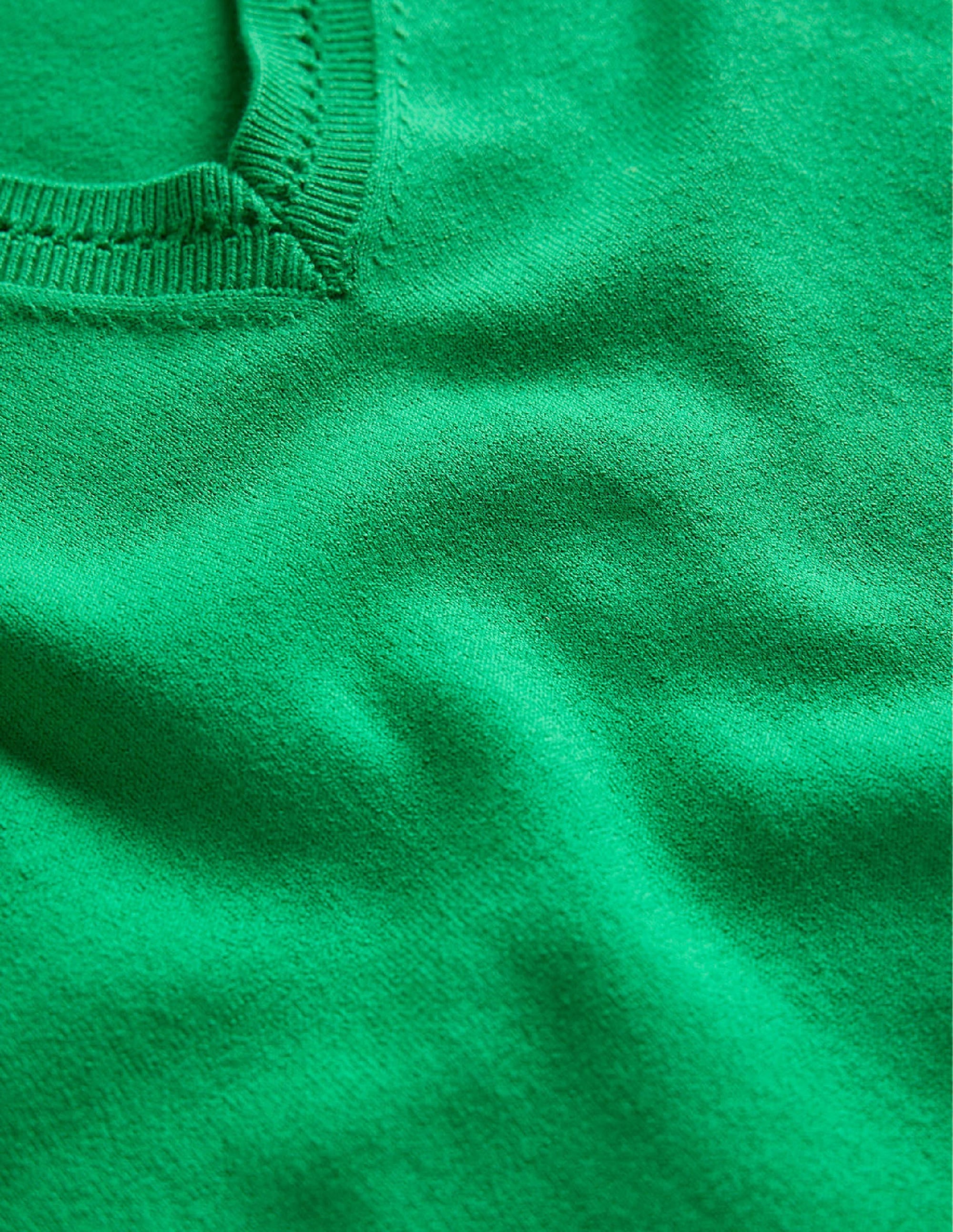 Catriona Cotton V-Neck Jumper-Fresh Mint Green - Image 6