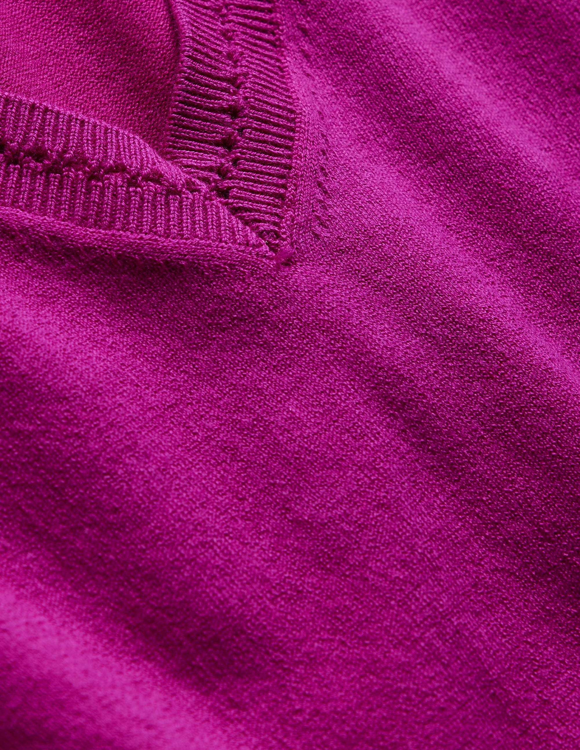Catriona Cotton V-Neck Jumper-Festival Fuchsia - Image 7