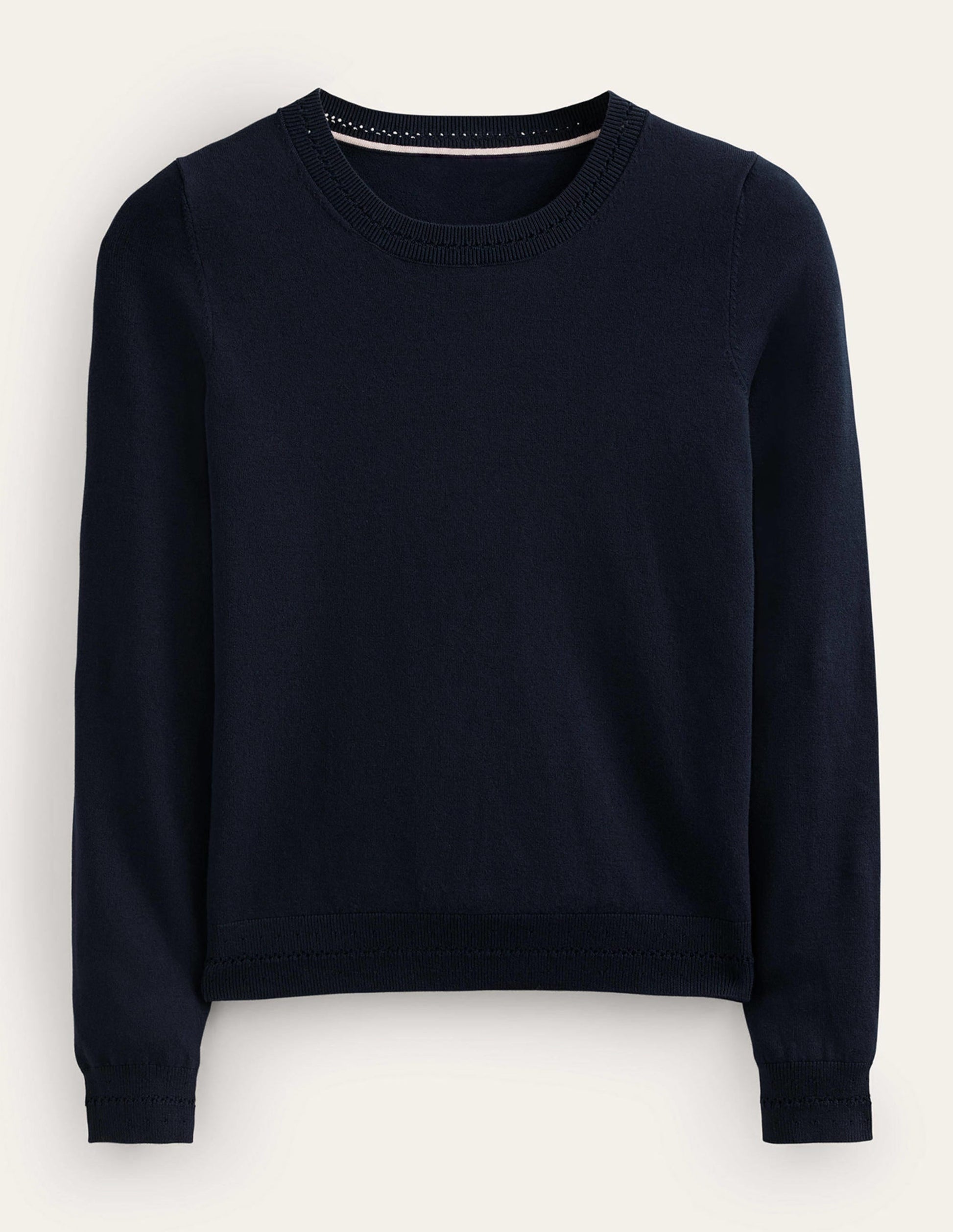 Catriona Cotton Crew Jumper-Navy-5
