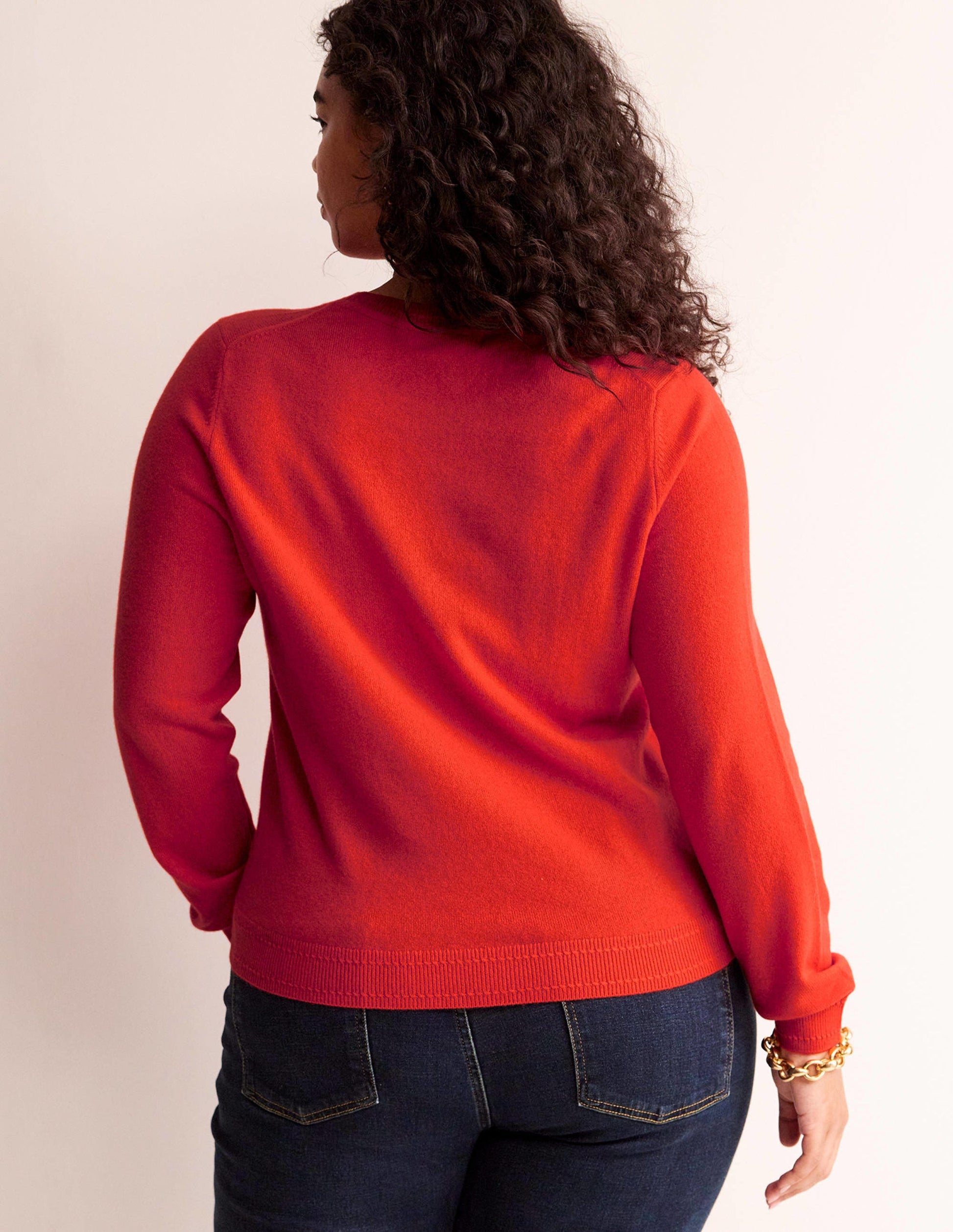 Eva Cashmere Crew Neck Jumper-Fiesta Orange-6