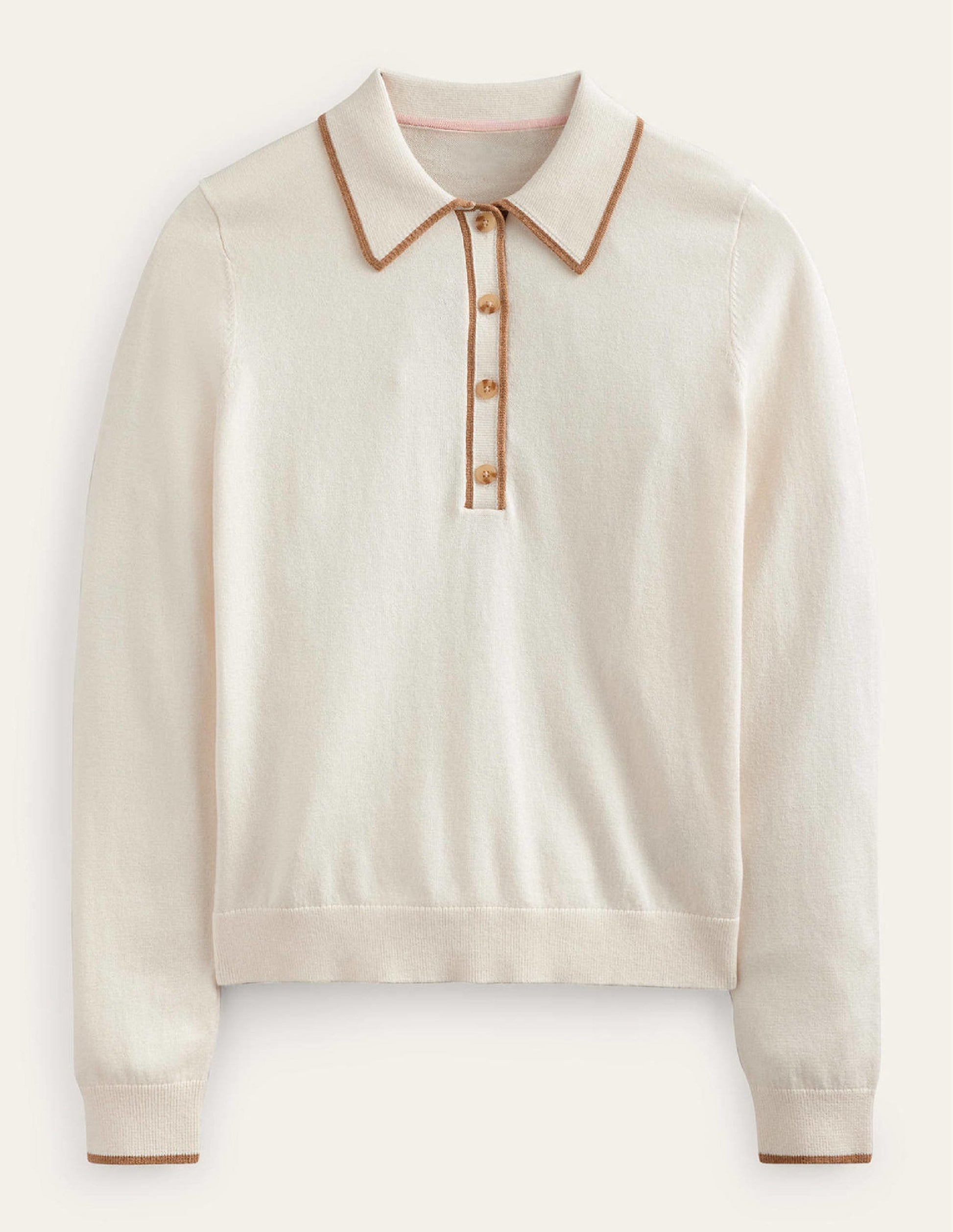 Cotton Blend Henley Jumper-Warm Ivory-5