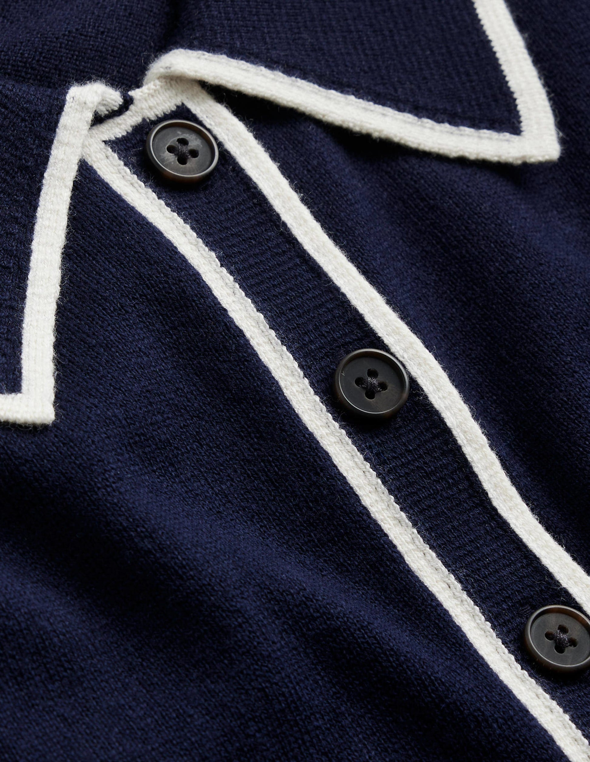Cotton Blend Henley Jumper-Navy-6