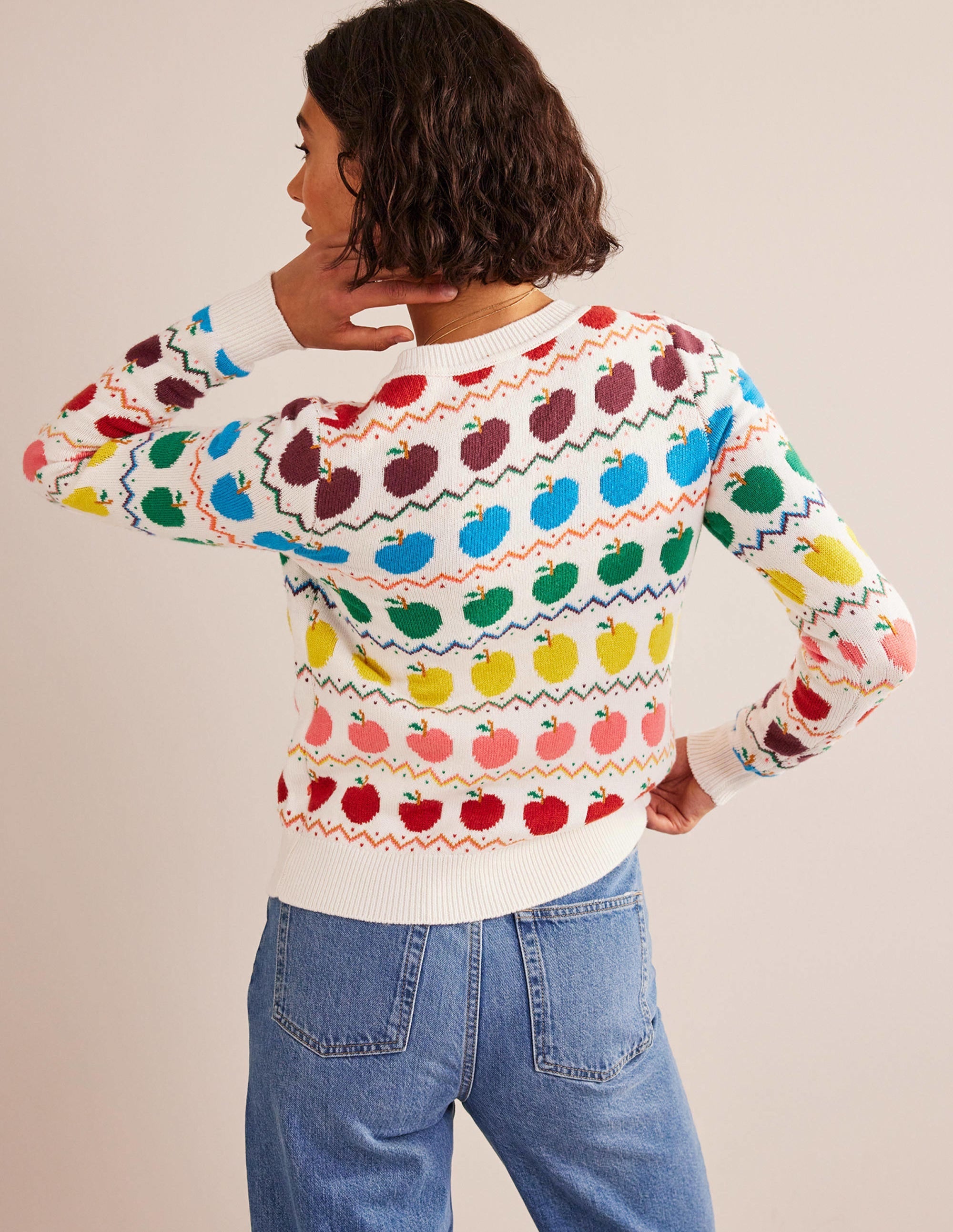 Edie Fair Isle Cardigan-Apple Fair Isle - Image 3