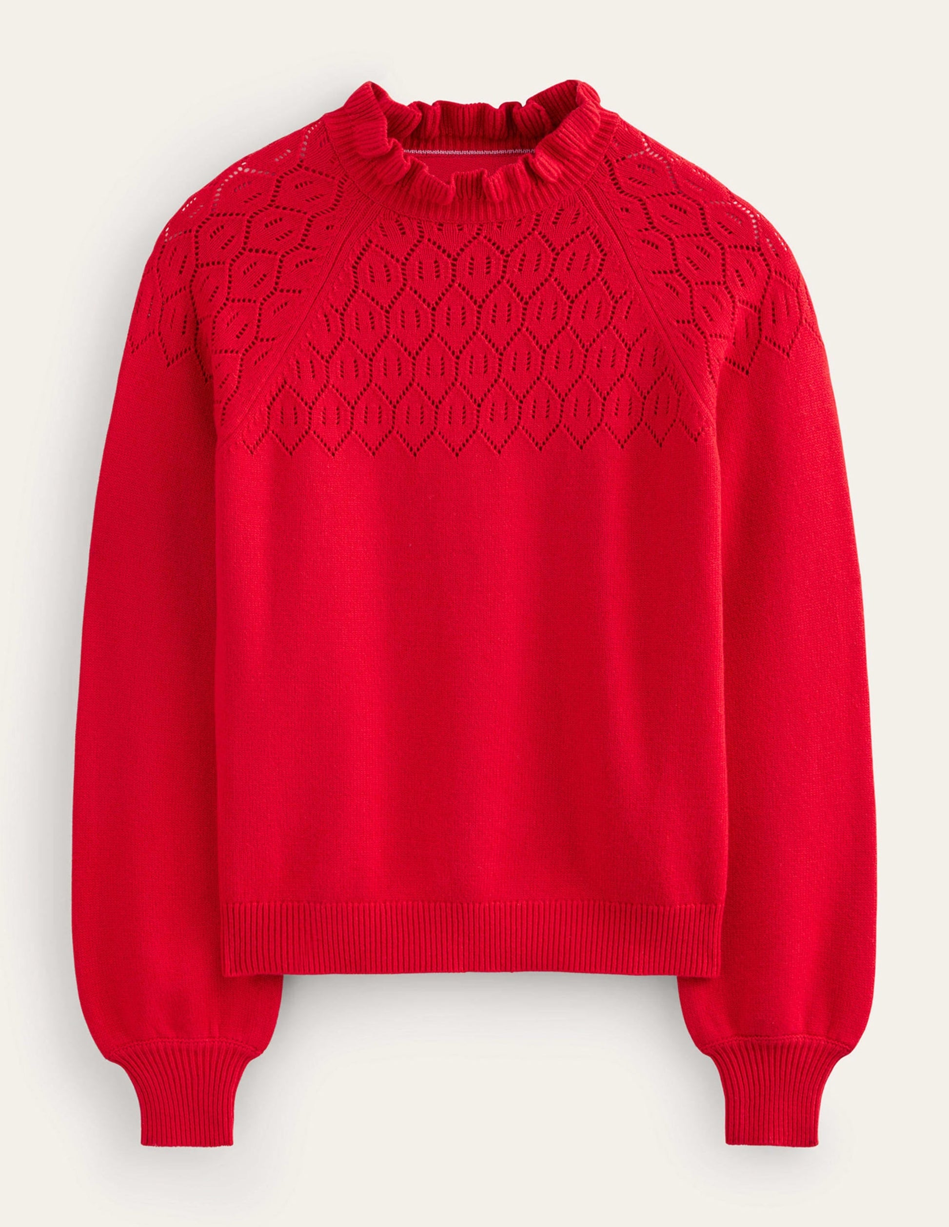 Pointelle Detailed Jumper-Hot Pepper-8