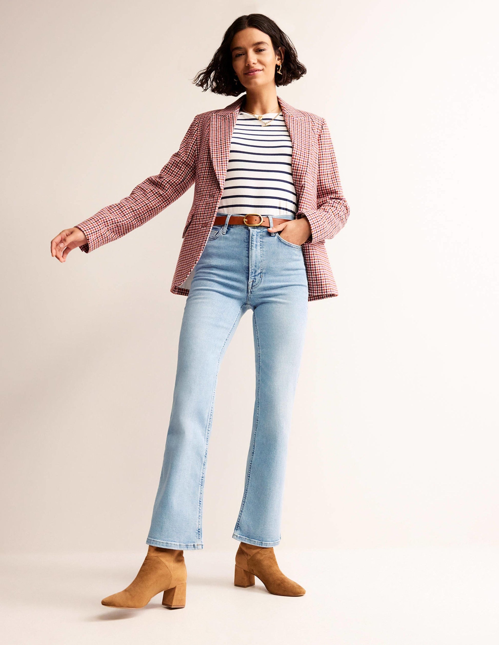 High Rise True Straight Jeans-Light Vintage-1
