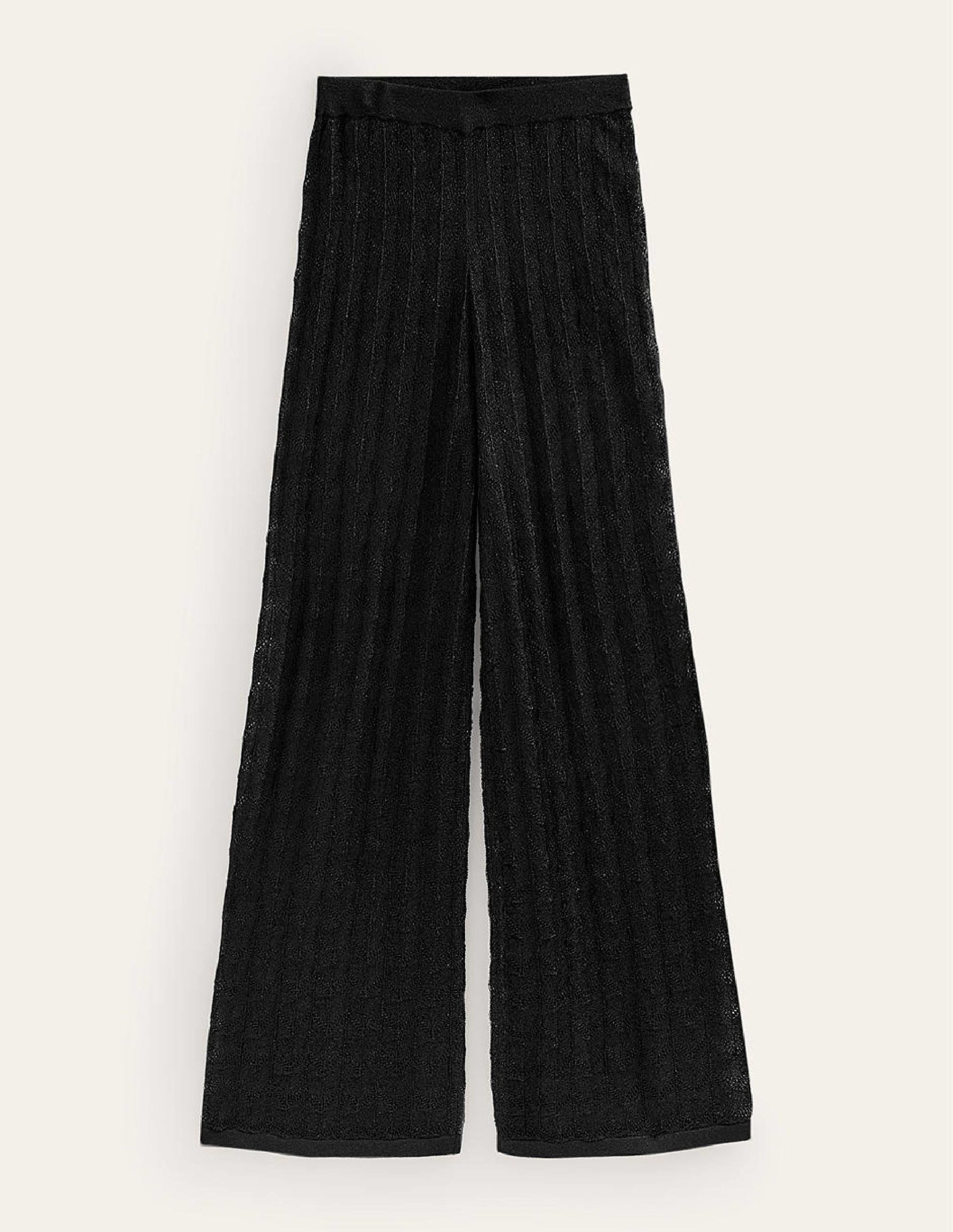 Knitted Beach Trousers-Metallic Black-5
