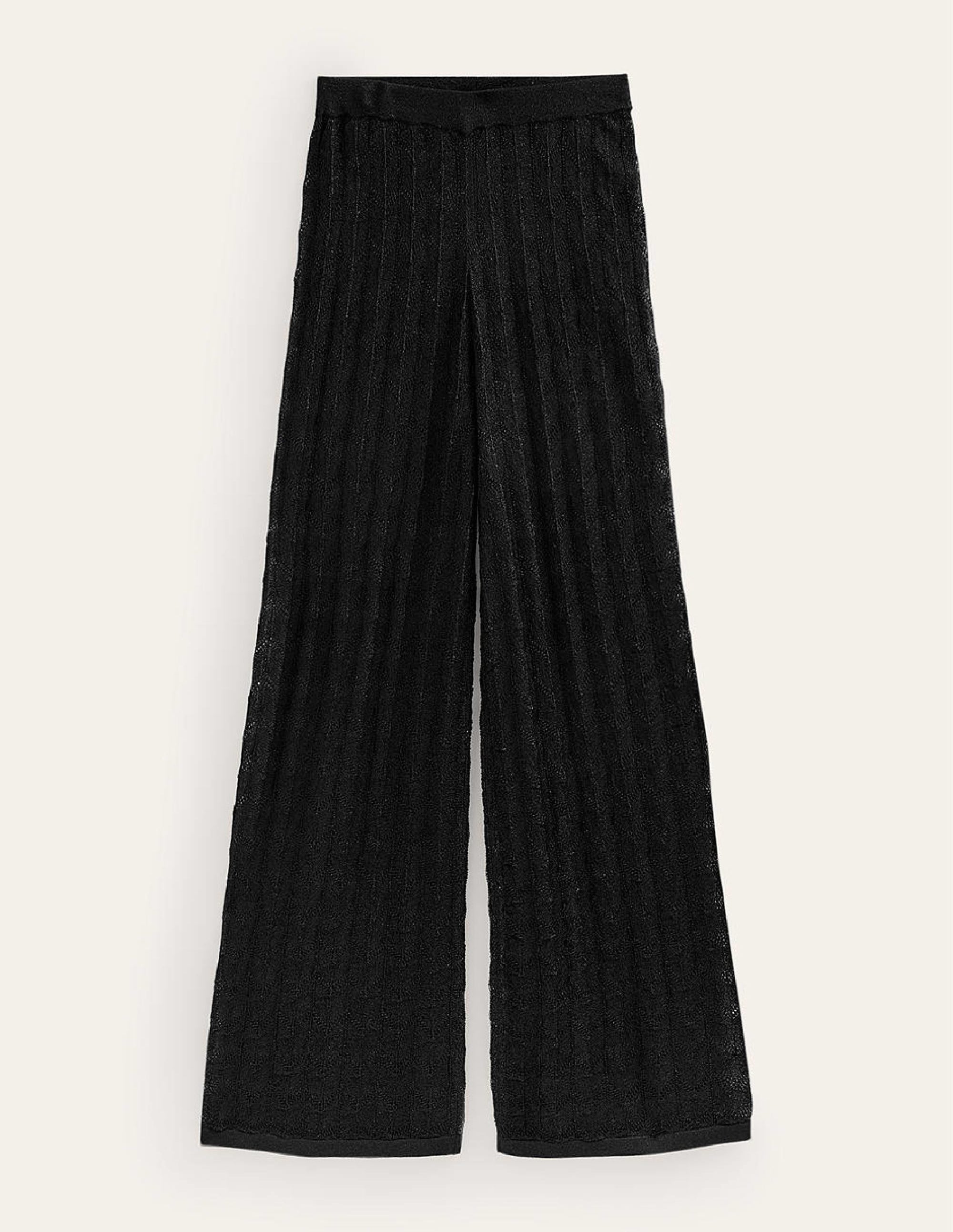 Knitted Beach Trousers-Metallic Black - Image 5