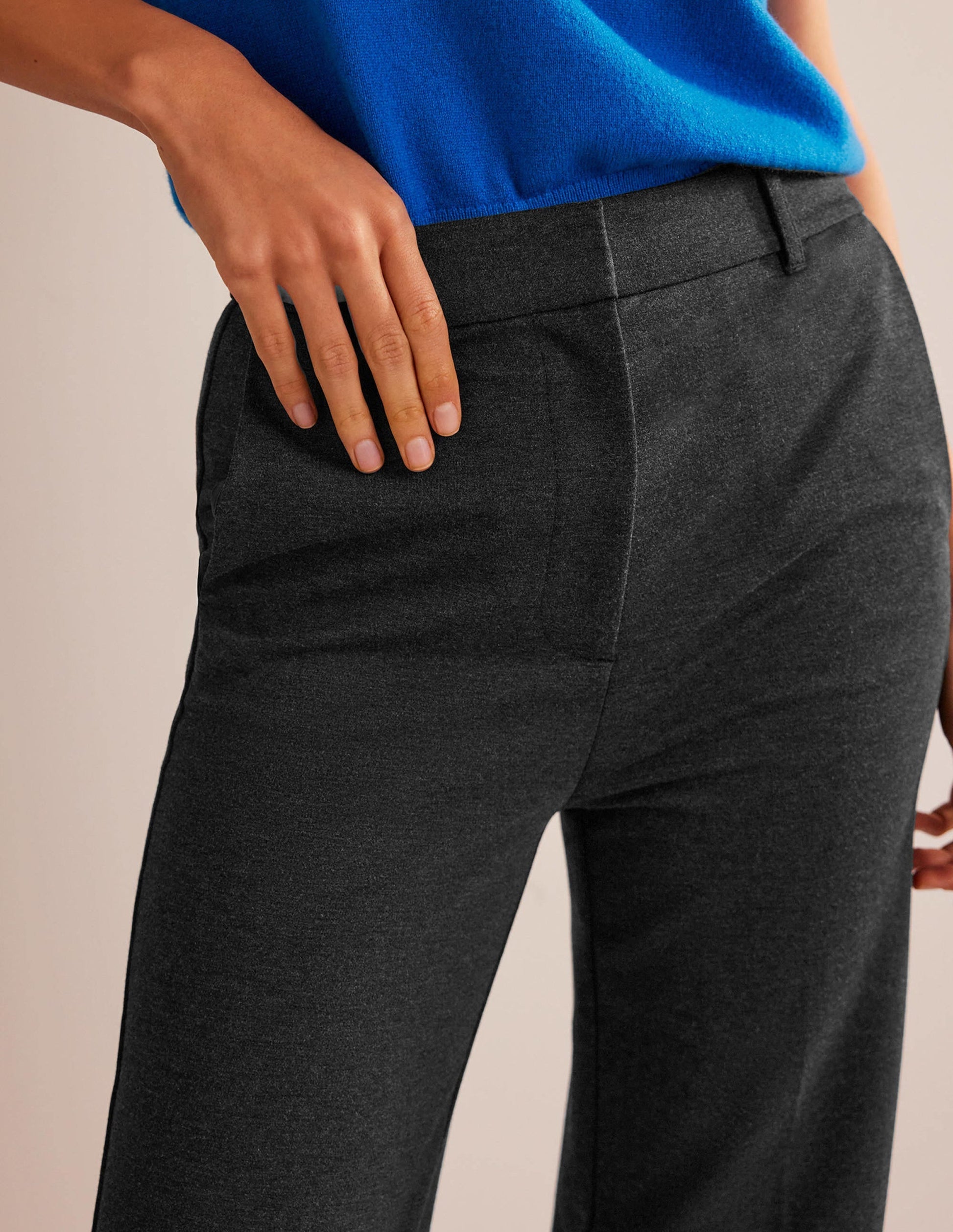 Pimlico Ponte Trousers-Charcoal Marl-5