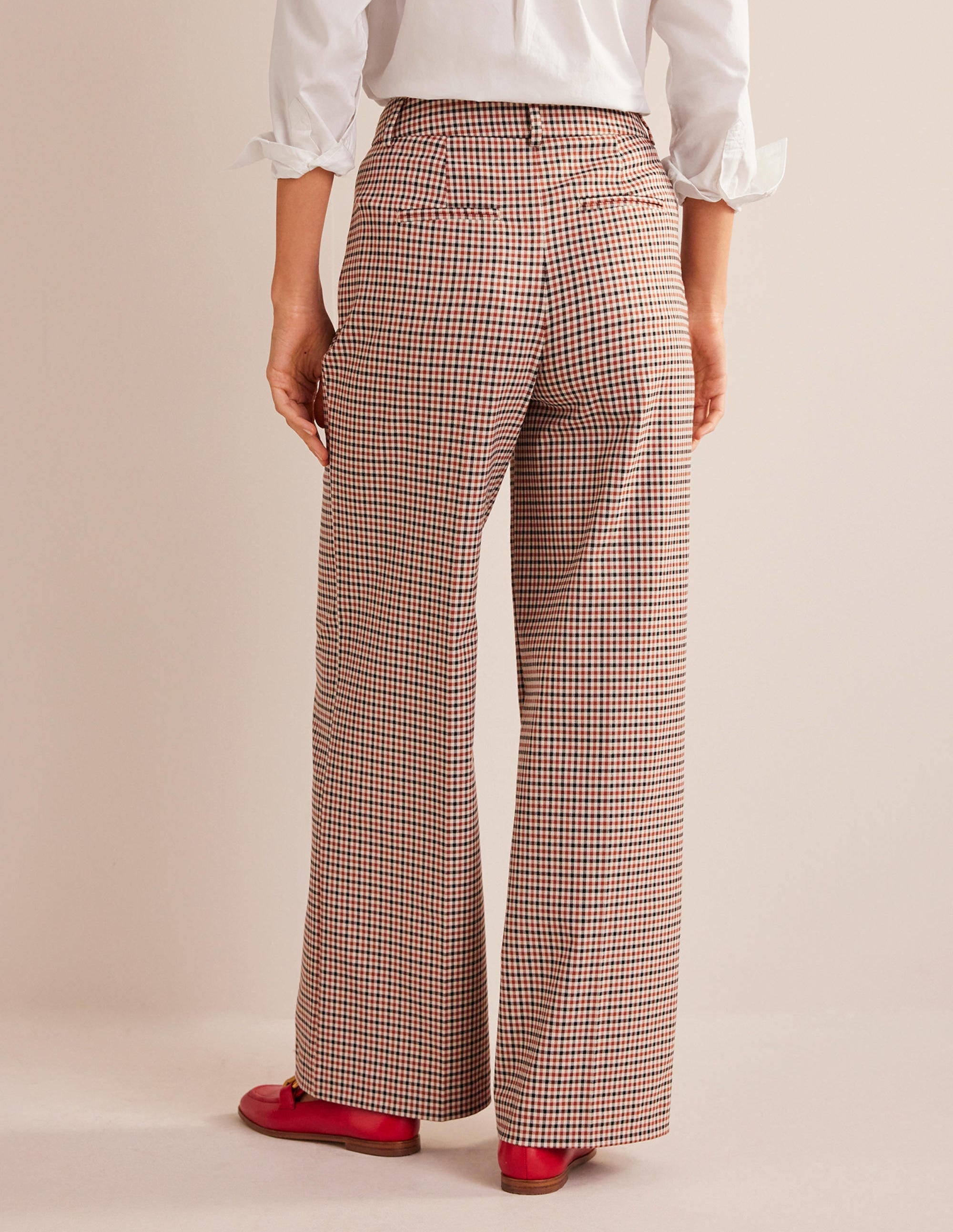 Westbourne Wide Leg Trousers-Check - Image 3