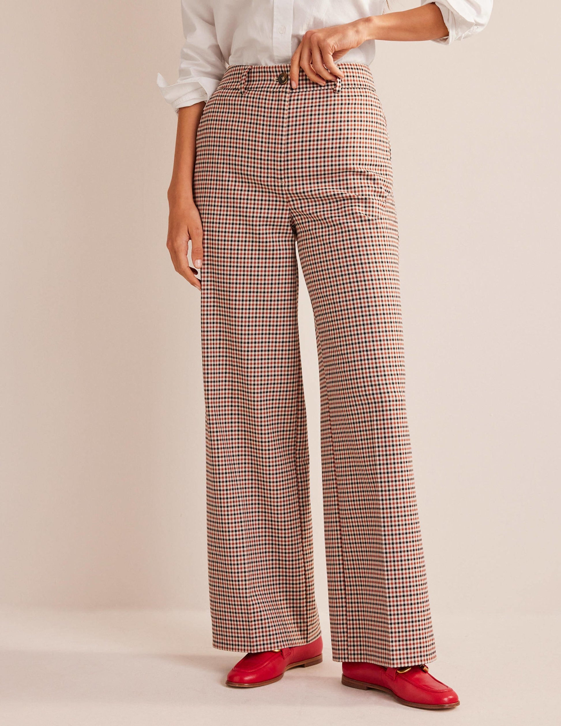 Westbourne Wide Leg Trousers-Check-4