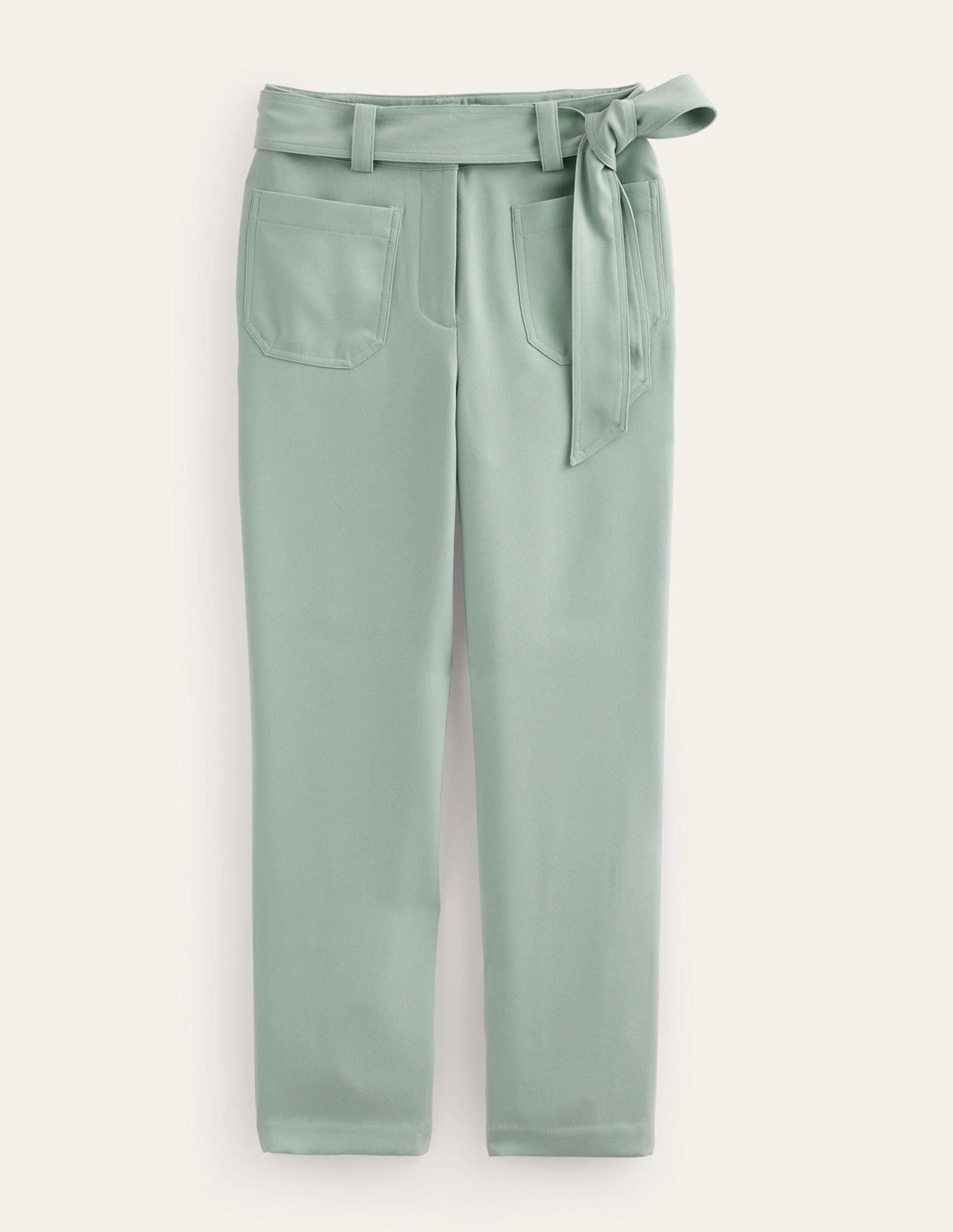 Tie-Waist Tapered Trousers-Iceberg Green - Image 7