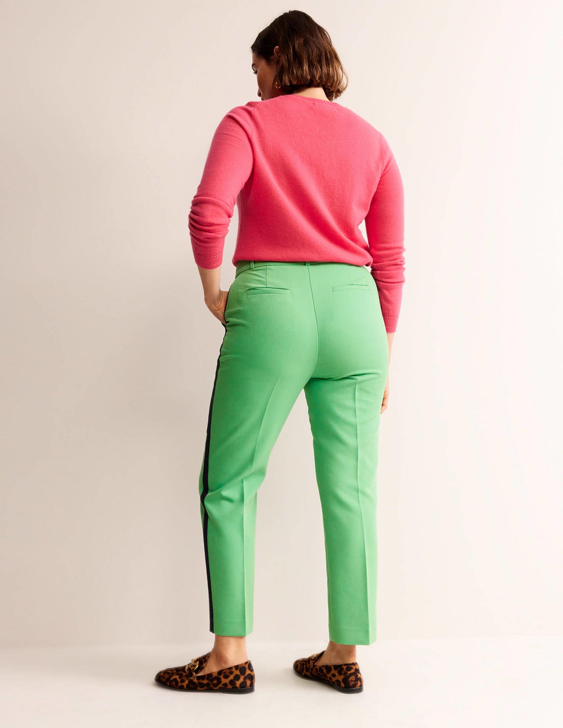 Kew Side Stripe Trousers-Bright green w/side stripe-7