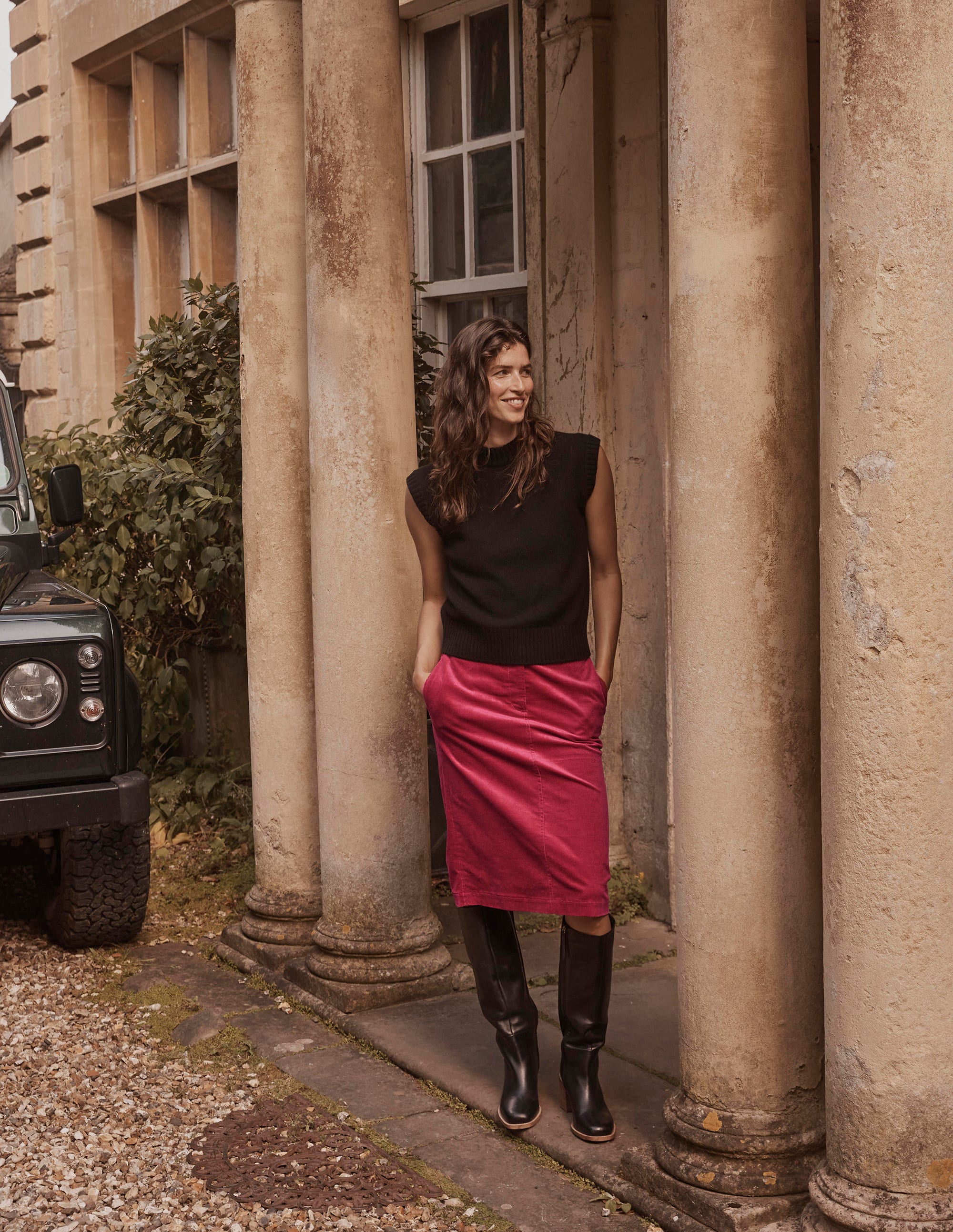 Margot Cord Midi Skirt-Warm Cranberry - Image 6