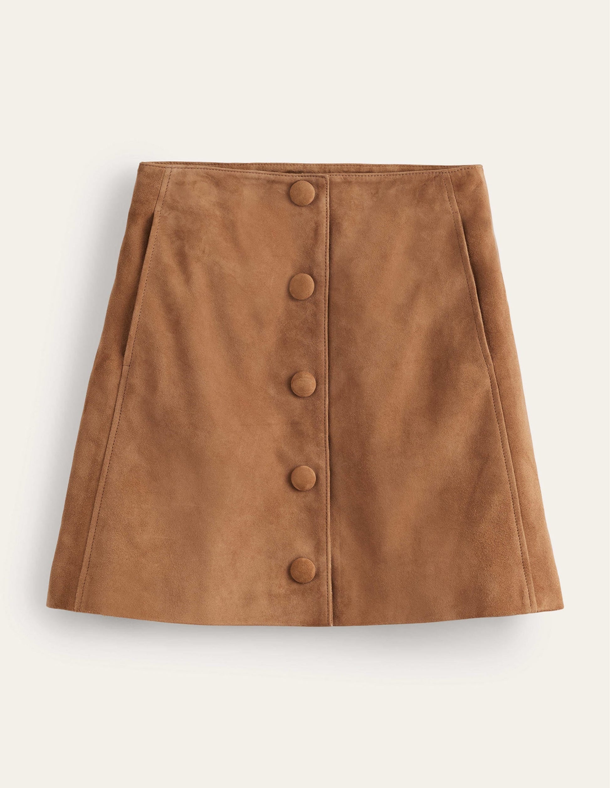 Suede A-line Mini Skirt-Light Tan Suede-5