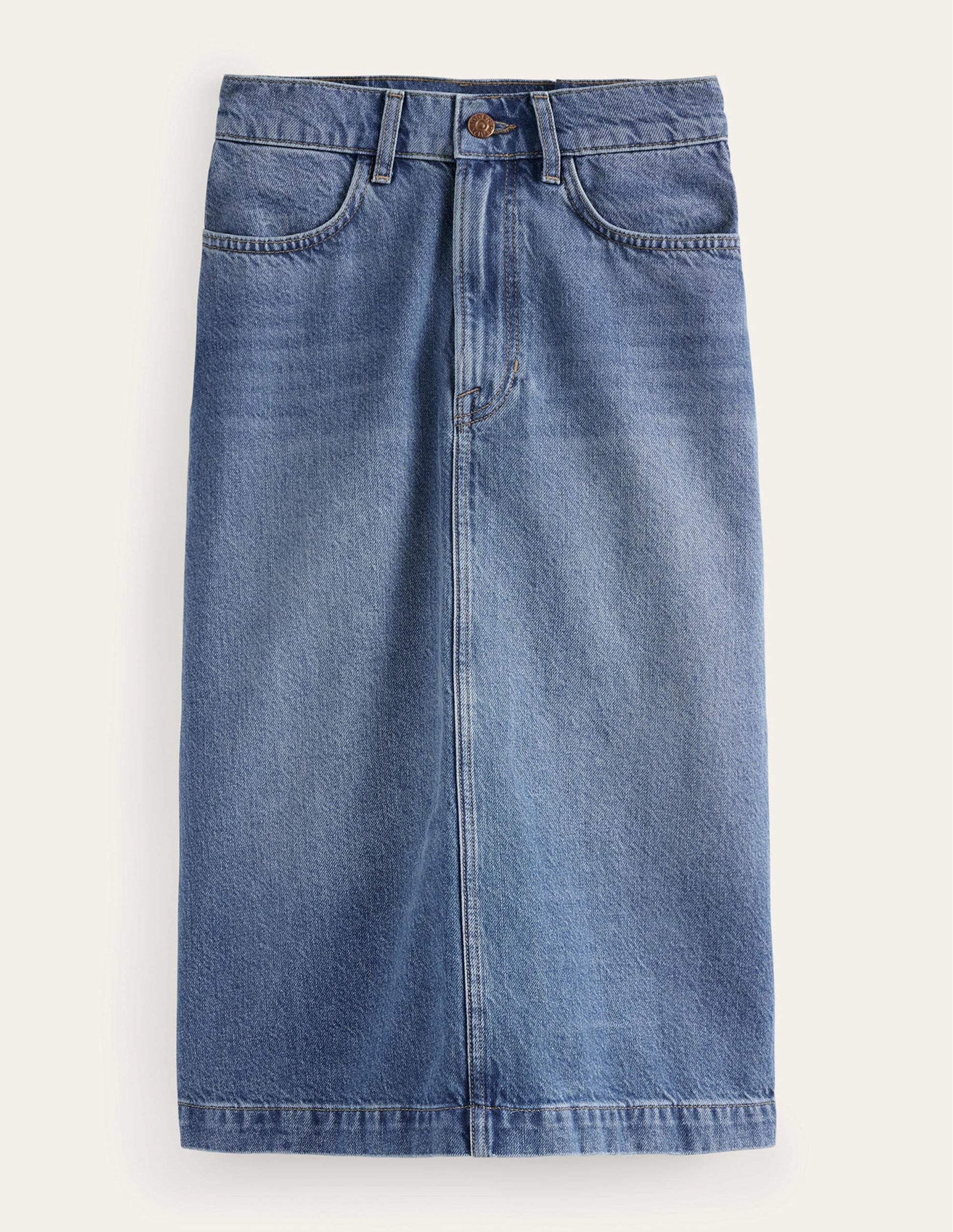 Straight Denim Midi Skirt-Mid Vintage-7