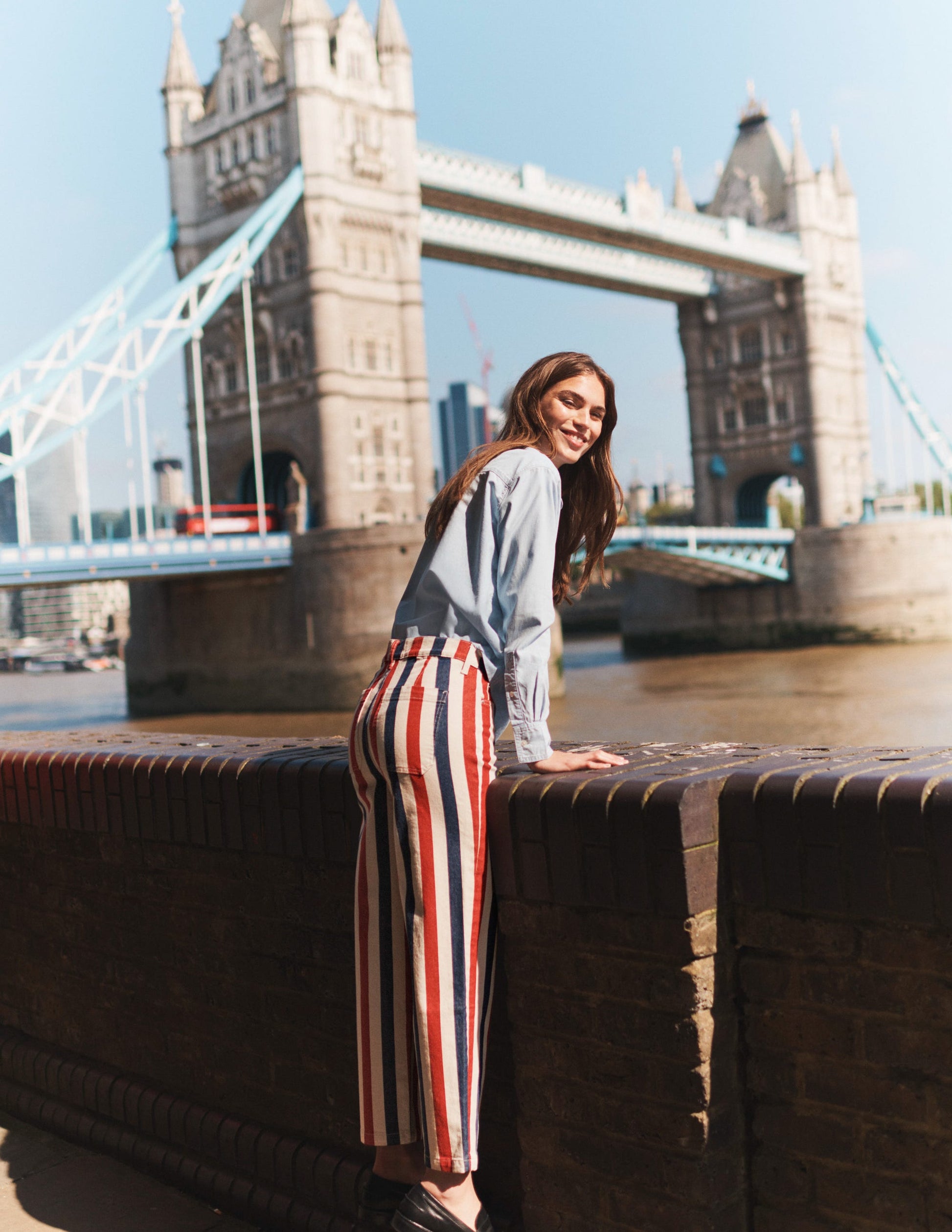 Striped Straight Jeans-Red/Blue Stripe-6