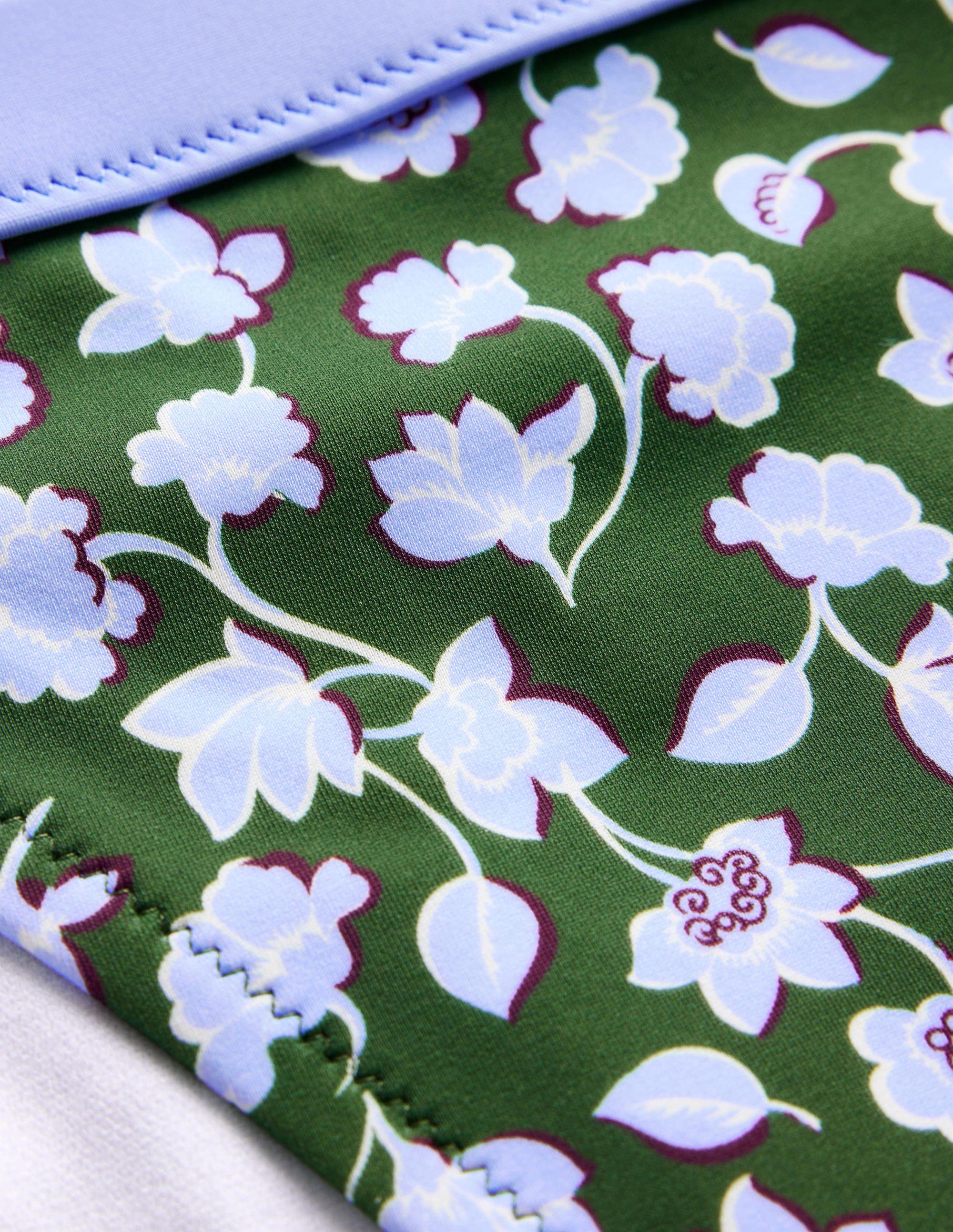 Tanga Bikini Bottoms-Winter Green, Blue Floral - Image 6