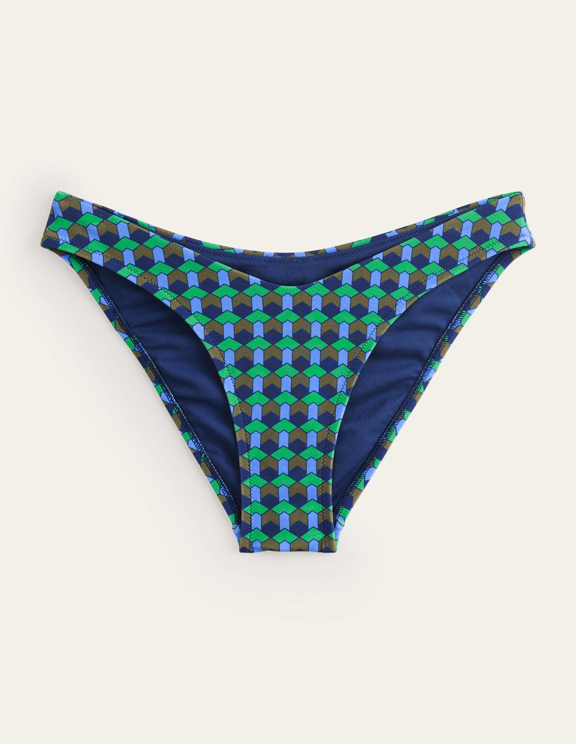 Curved-Top Bikini Bottoms-Bright Green, Multi Geo-5