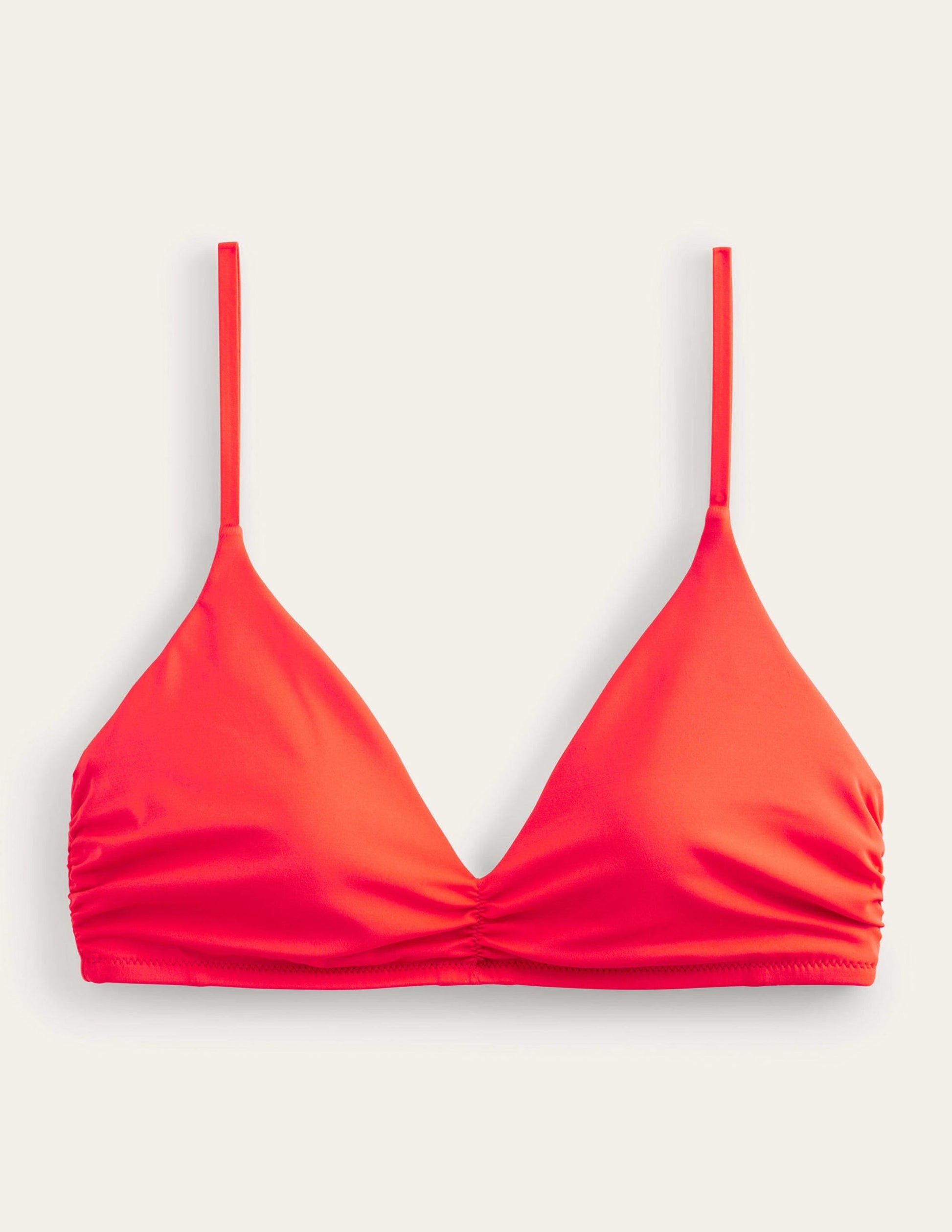 Ruched V-neck Bikini Top-Firework-5