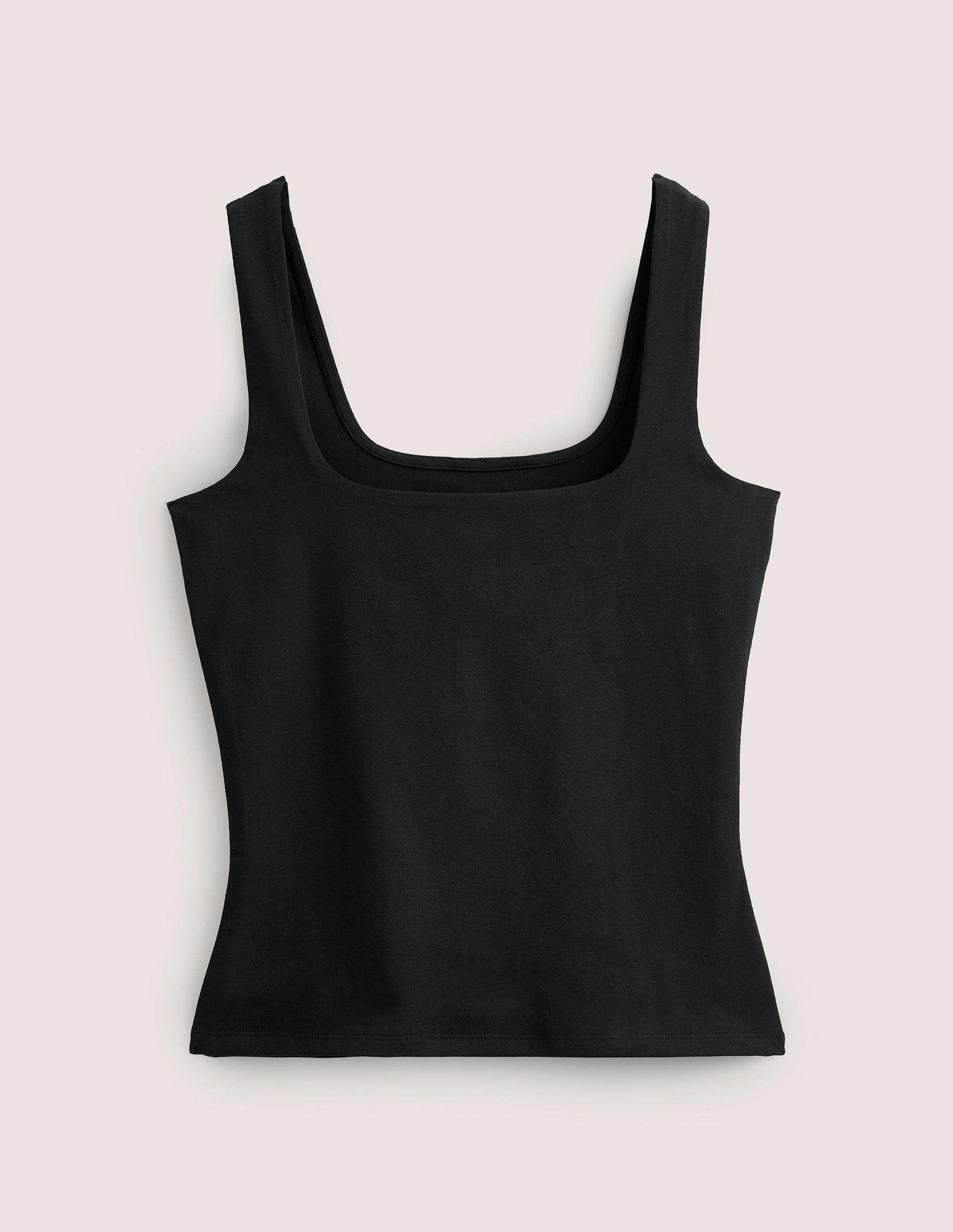 Double Layer Square Neck Vest-Black-5