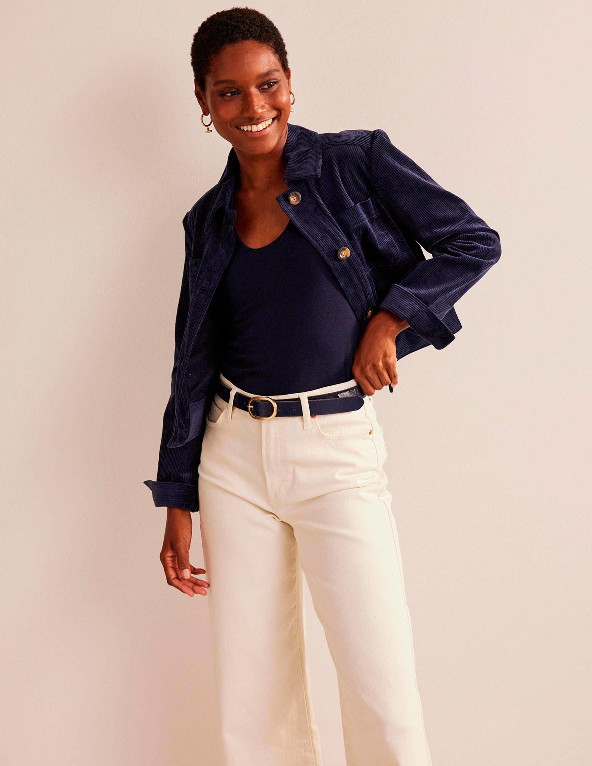 Double Layer Short Sleeve Top-Navy-4