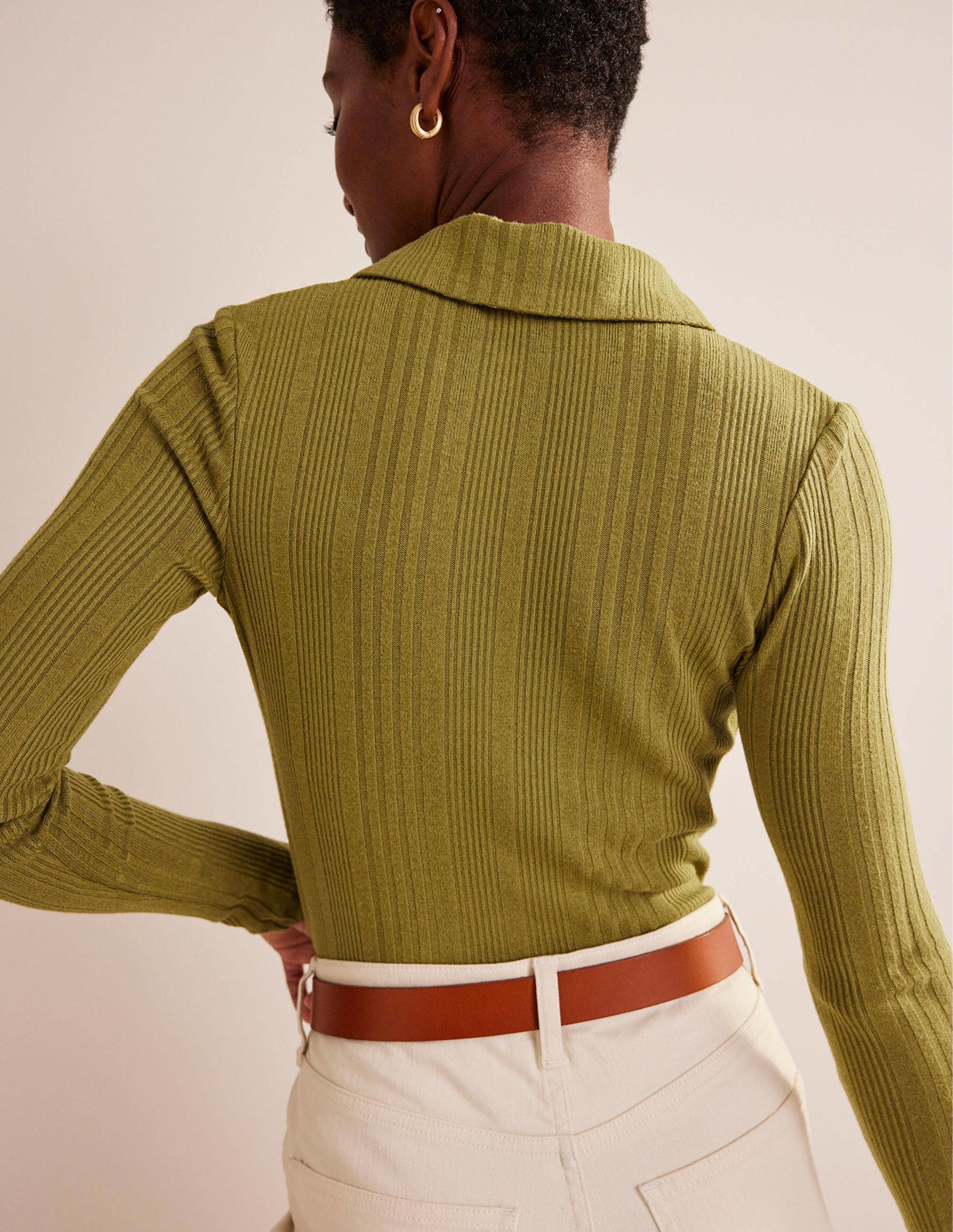 Charlotte Jersey Shirt-Green Olive-3