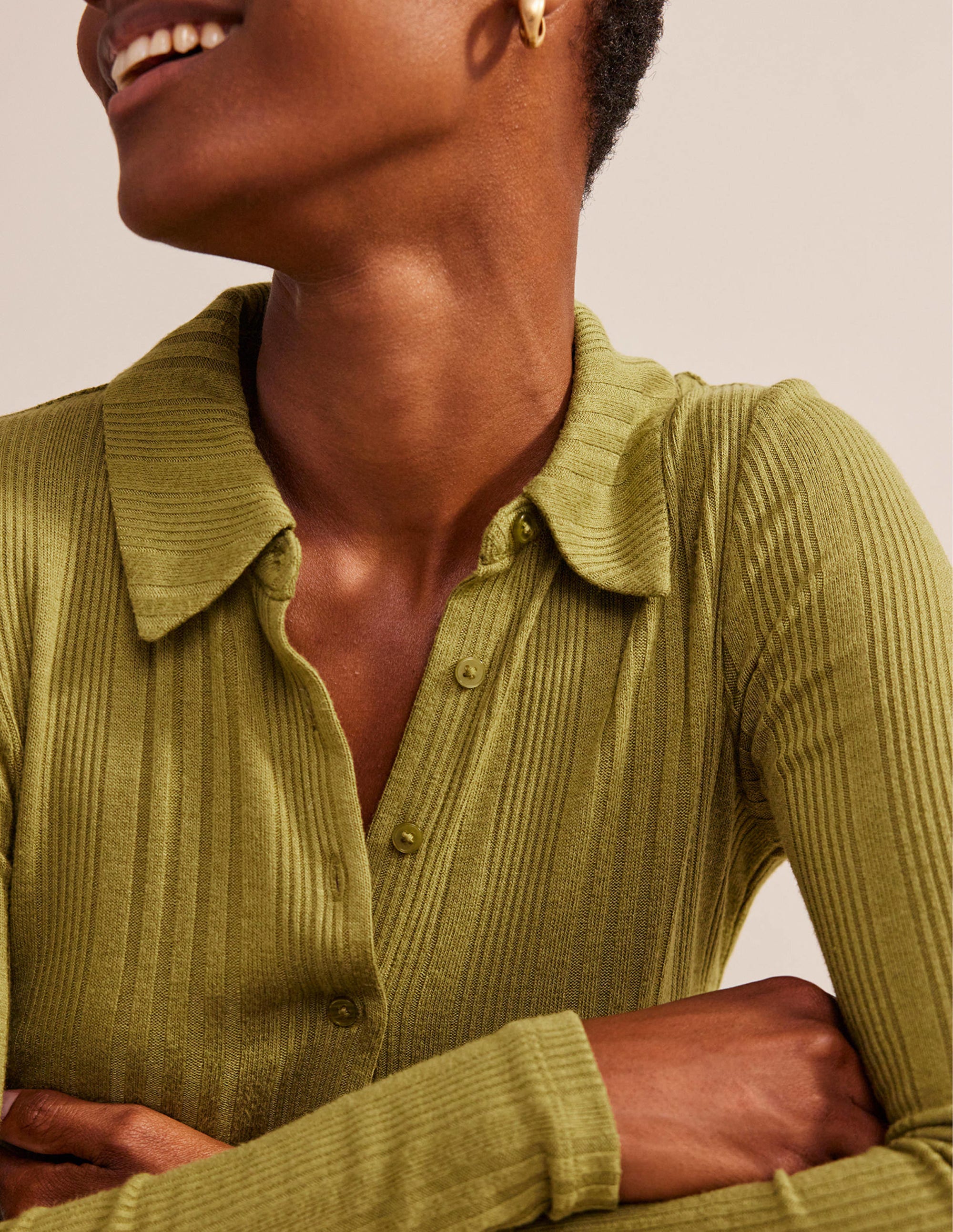 Charlotte Jersey Shirt-Green Olive - Image 4