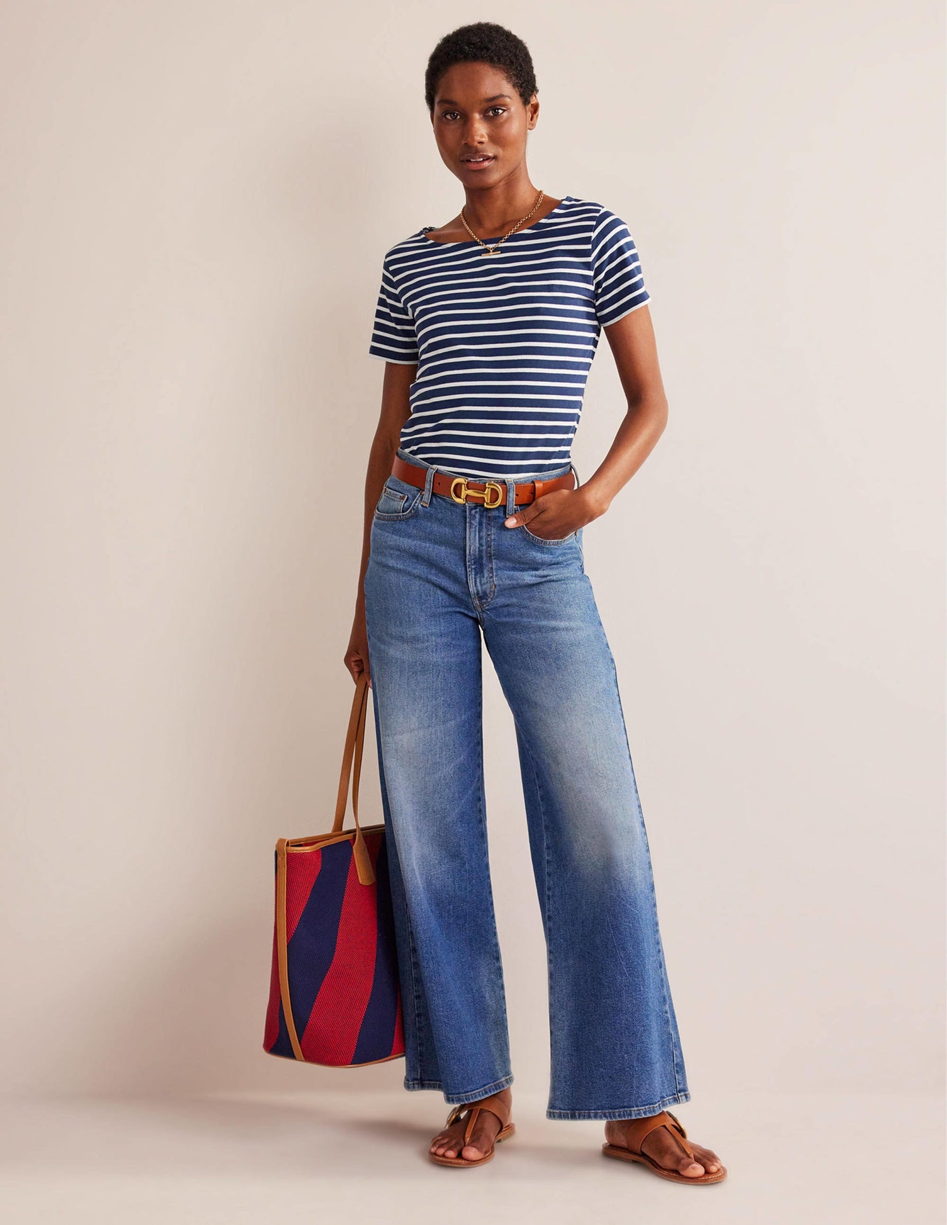 Ella Short Sleeve Breton-Navy, Ivory-5