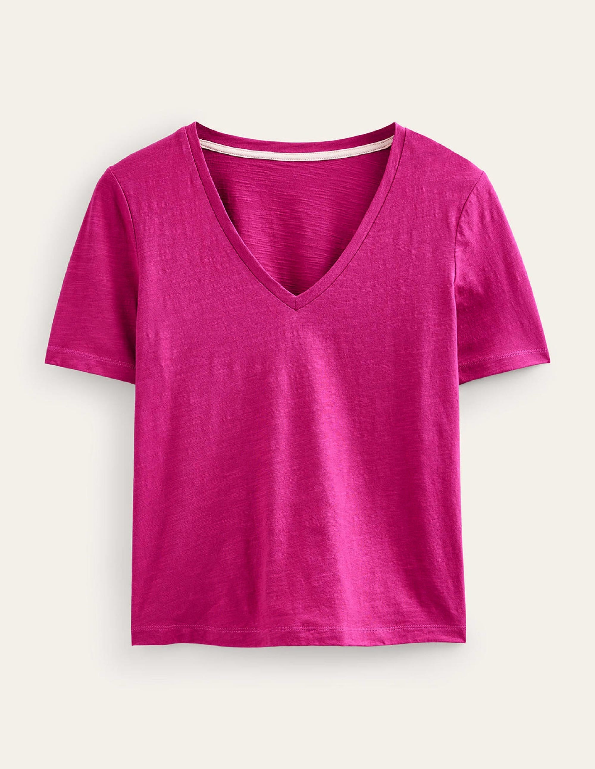 Regular V-Neck Slub T-shirt-Festival Fuchsia - Image 5