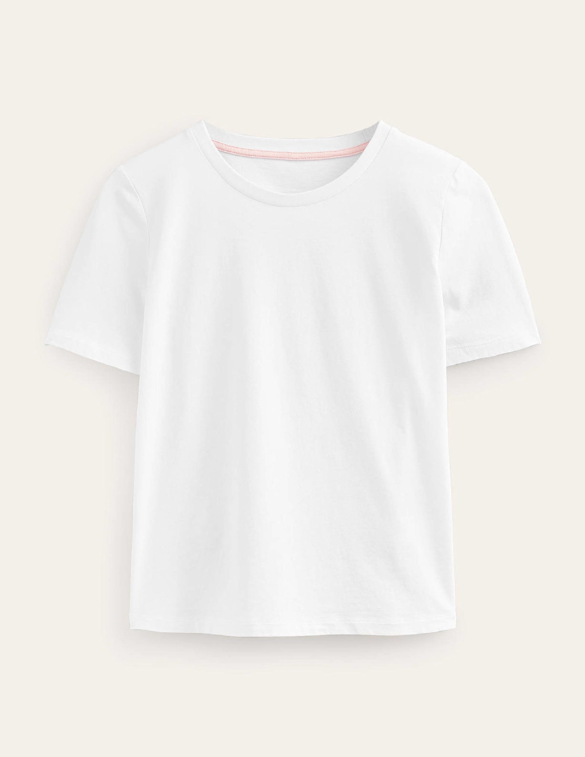 Pure Cotton Crew T-shirt-White-5
