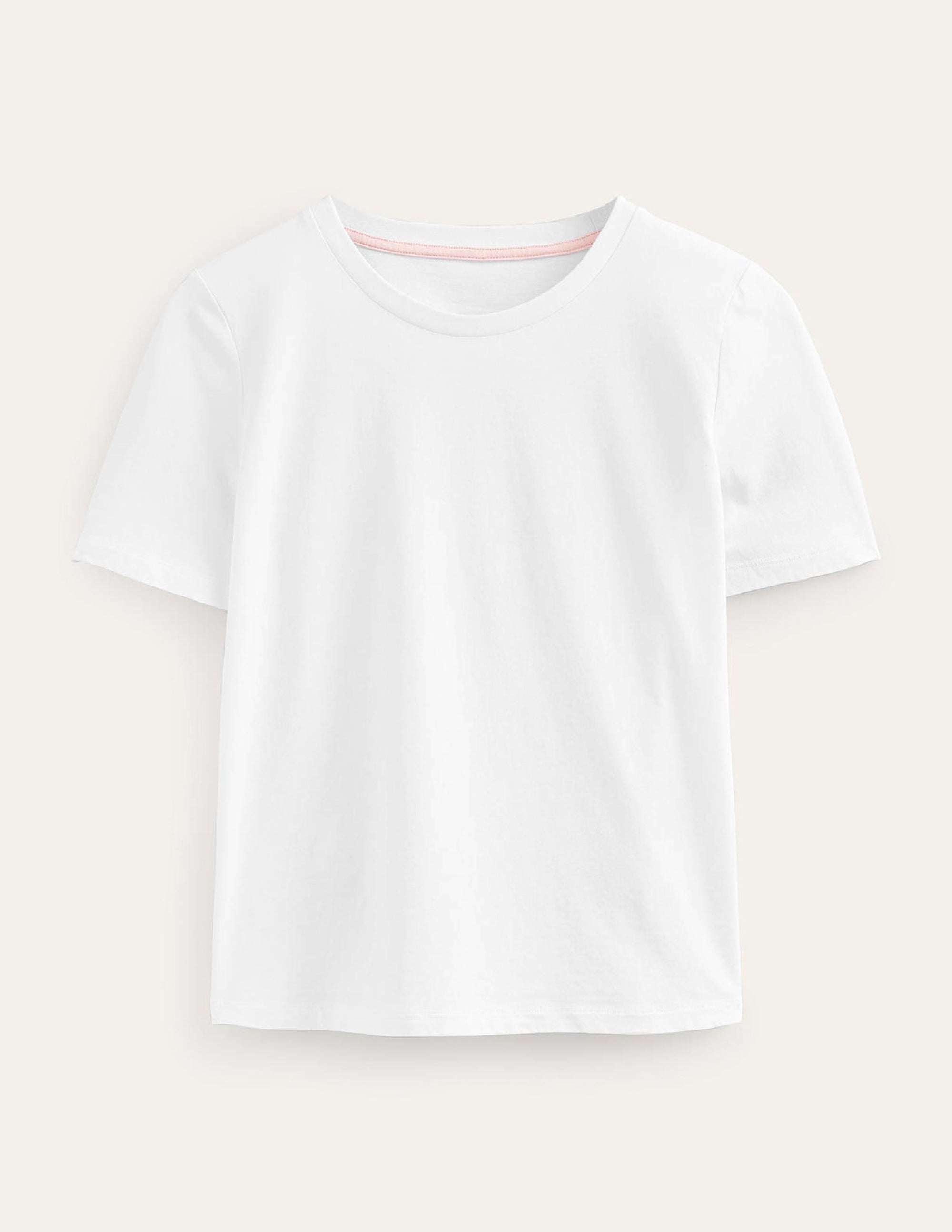 Pure Cotton Crew T-shirt-White - Image 5