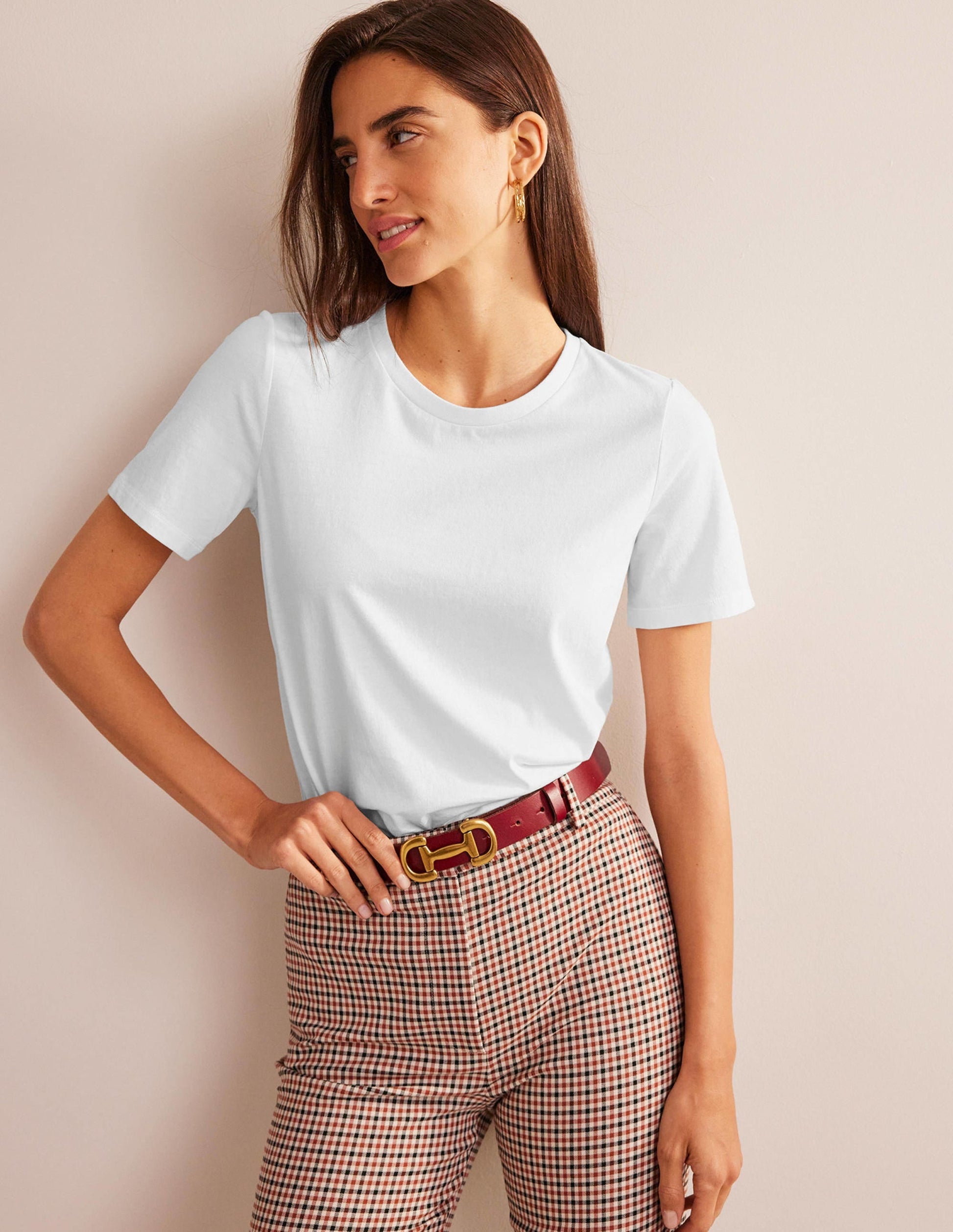 Pure Cotton Crew T-shirt-White-1