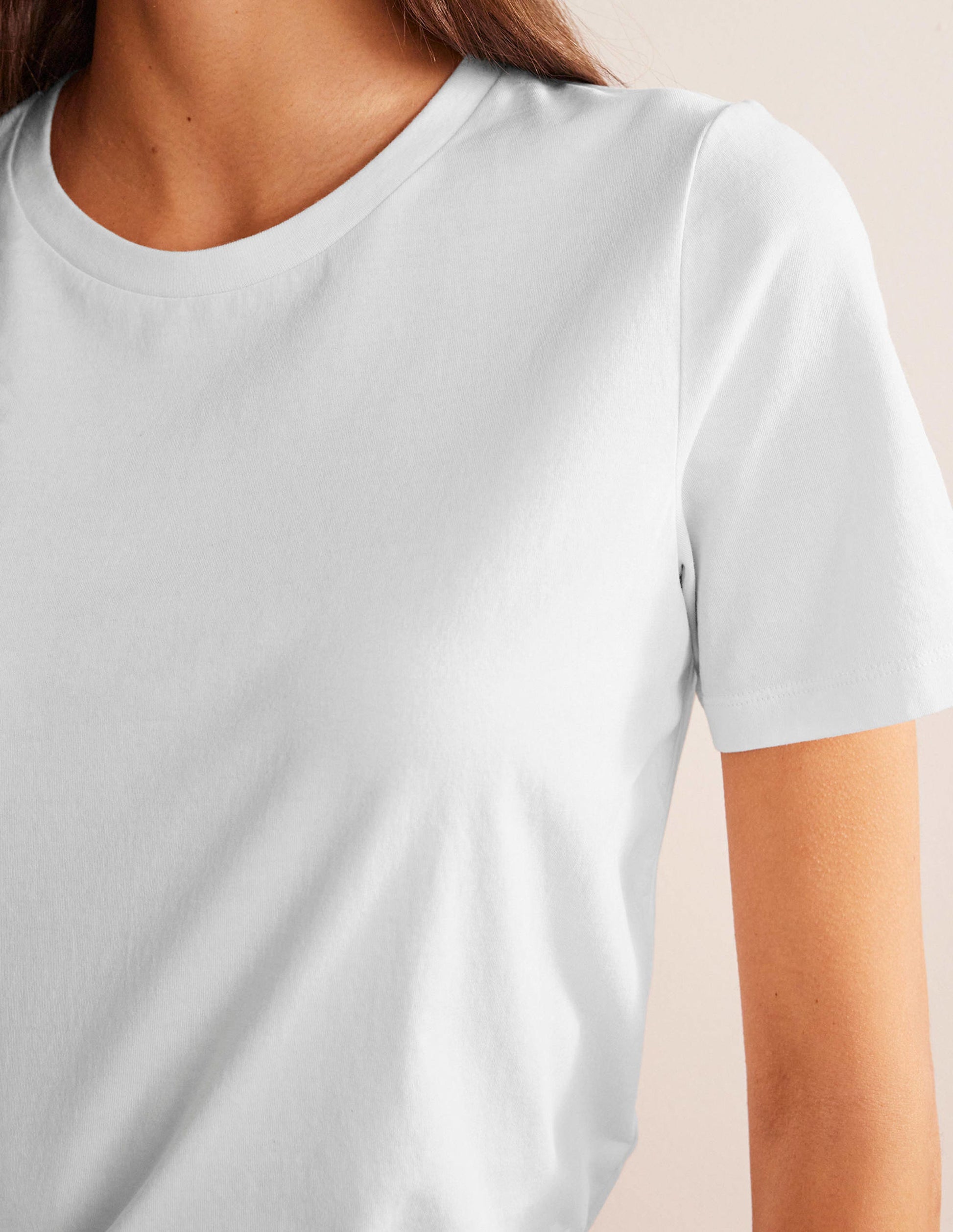 Pure Cotton Crew T-shirt-White-2