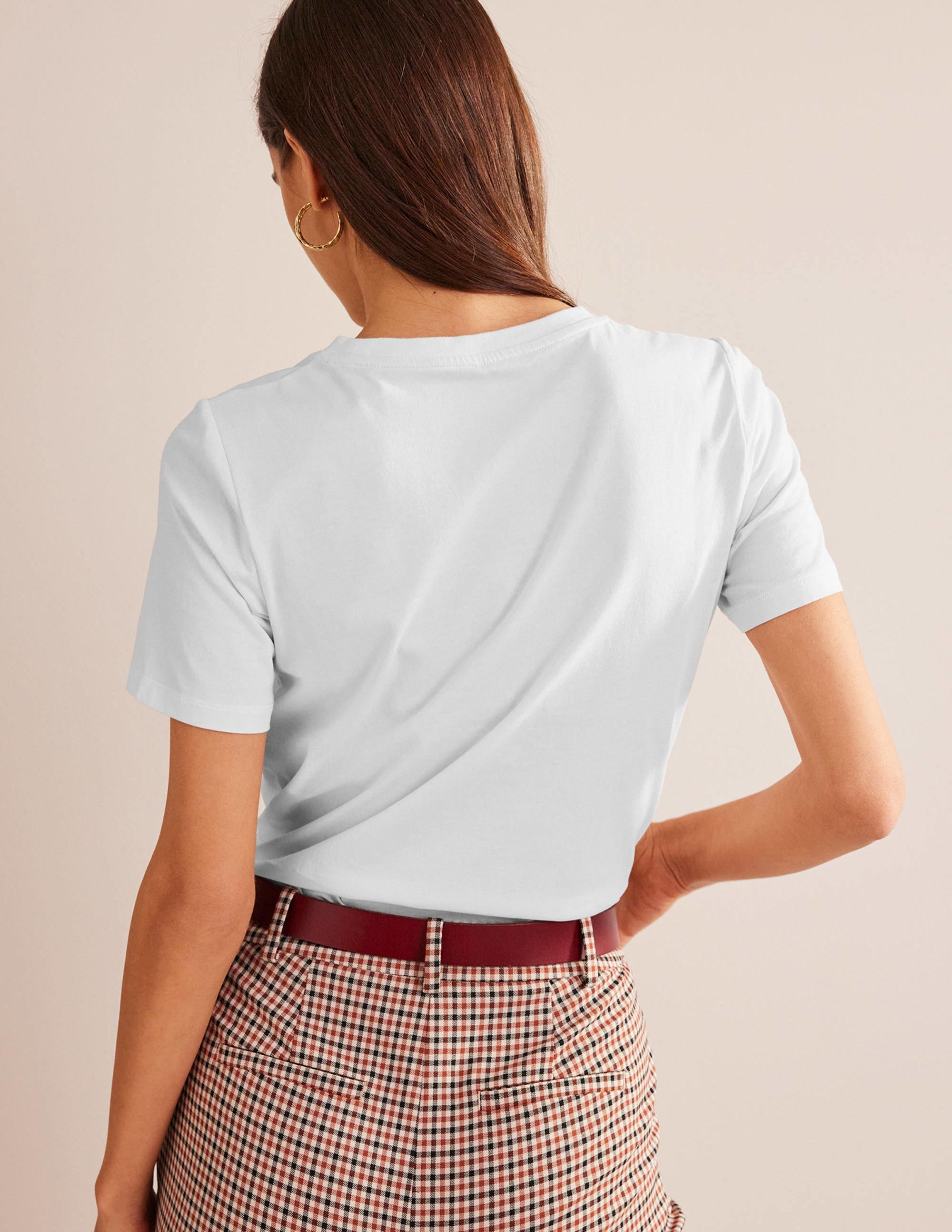 Pure Cotton Crew T-shirt-White - Image 3