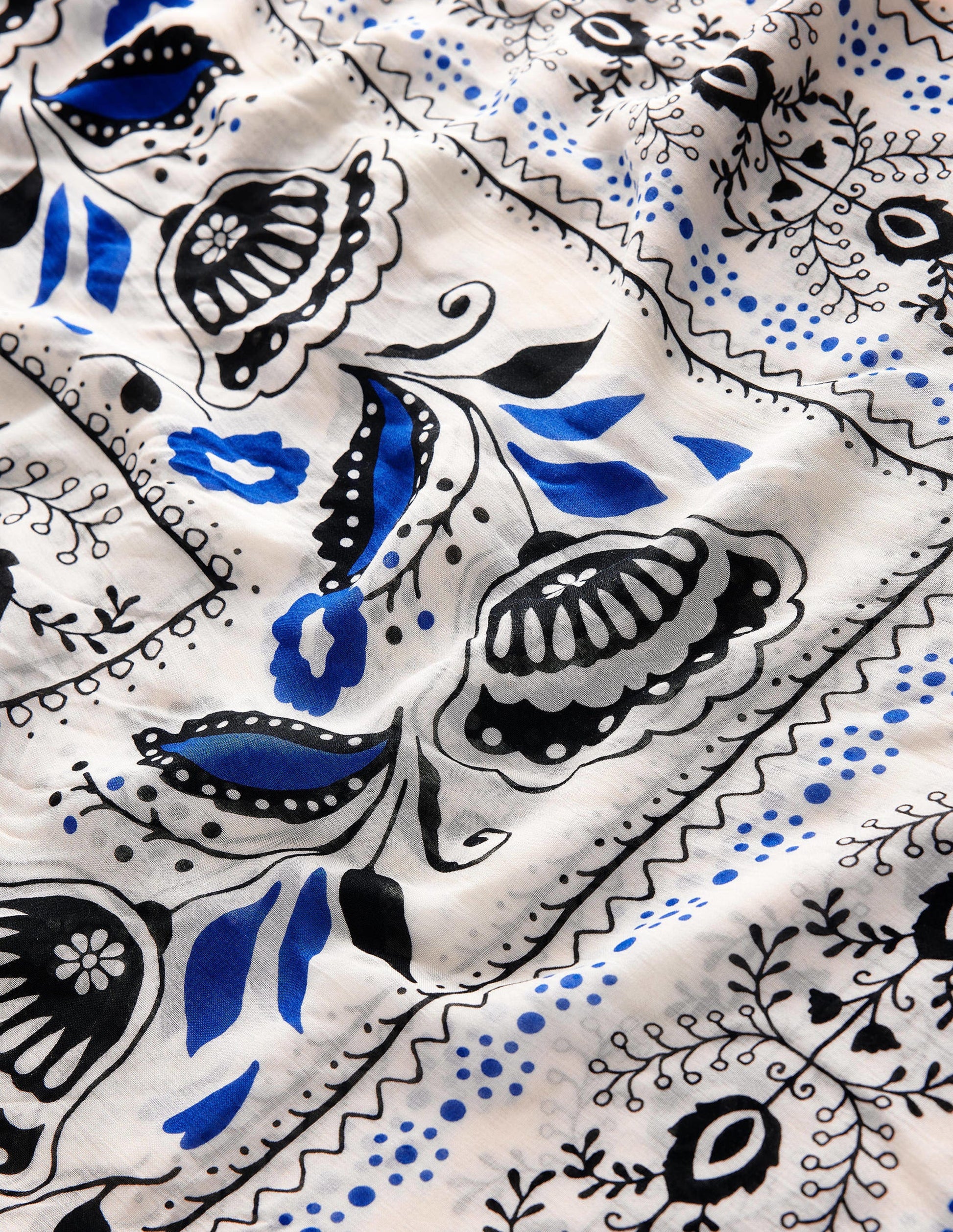 Printed Sarong Scarf-Ivory, Milos Bloom-3