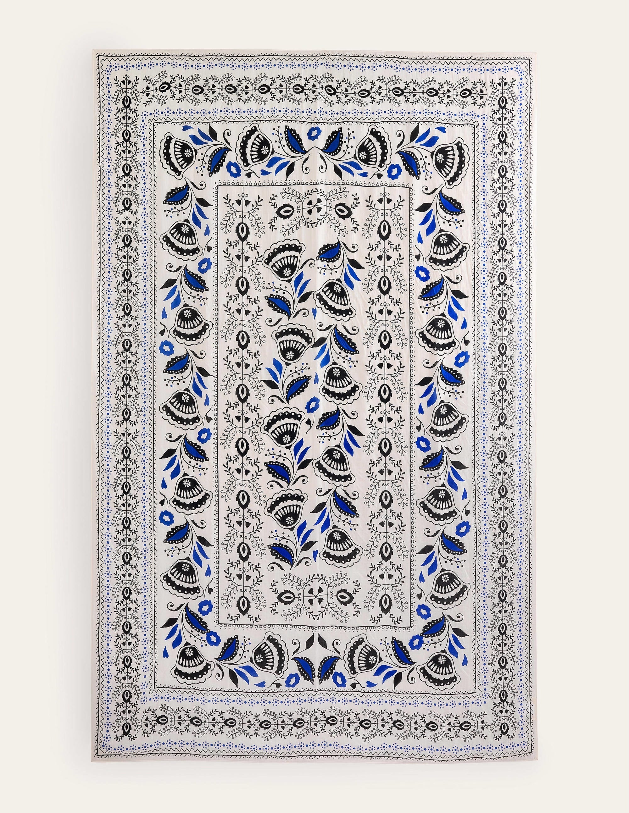 Printed Sarong Scarf-Ivory, Milos Bloom - Image 4