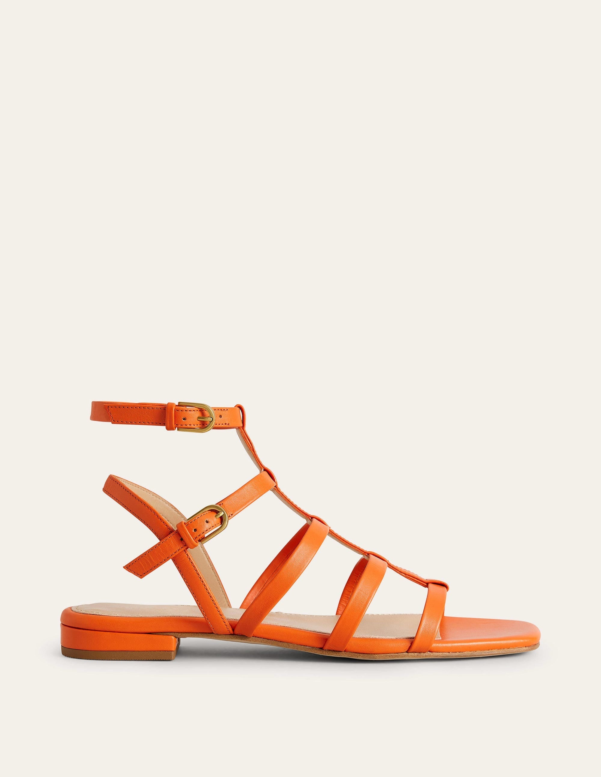 Leather Gladiator Sandals-Blood Orange - Image 2