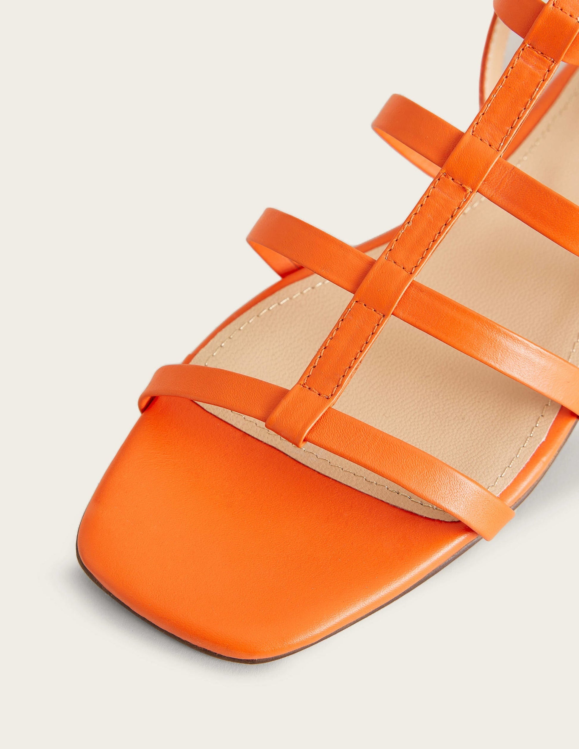 Leather Gladiator Sandals-Blood Orange-4