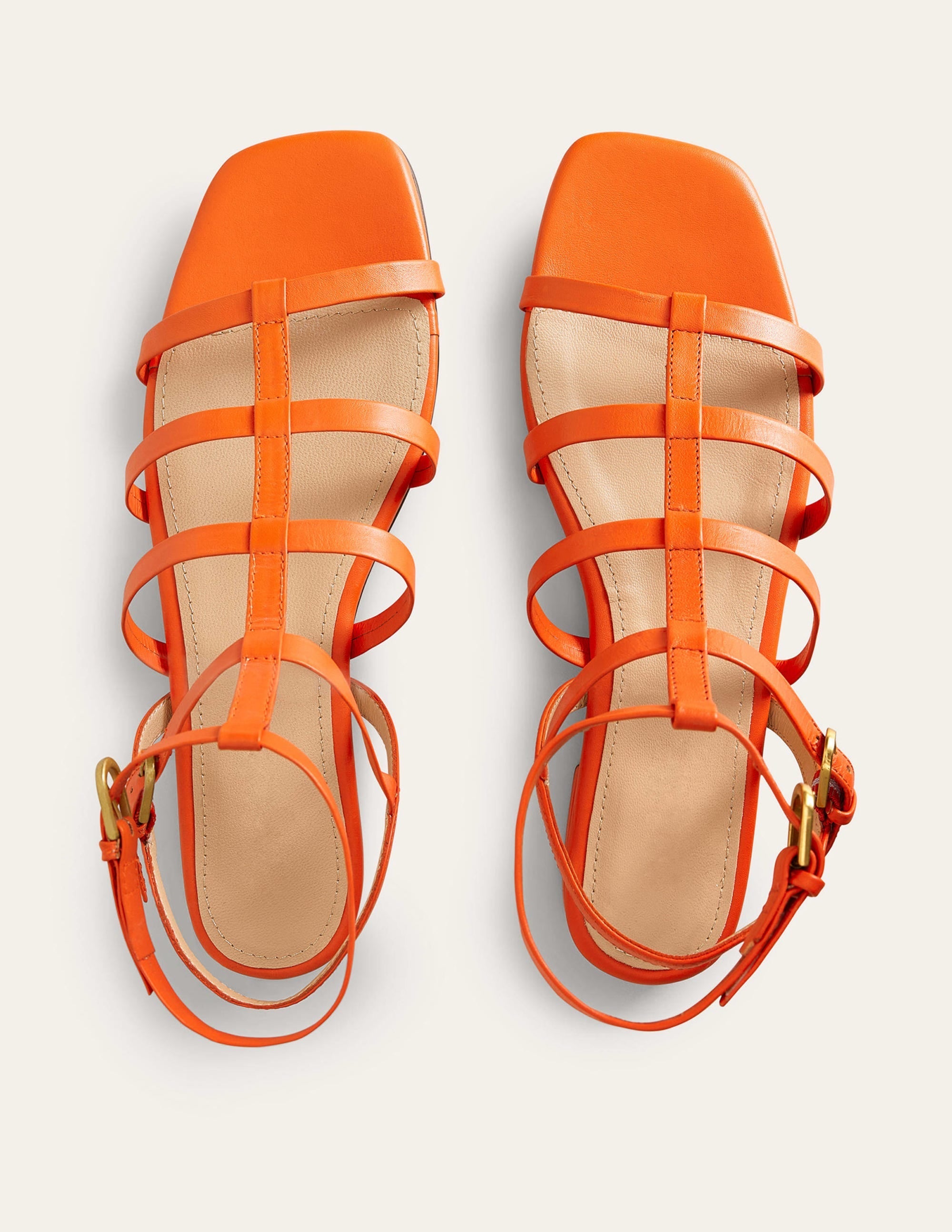 Leather Gladiator Sandals-Blood Orange - Image 5