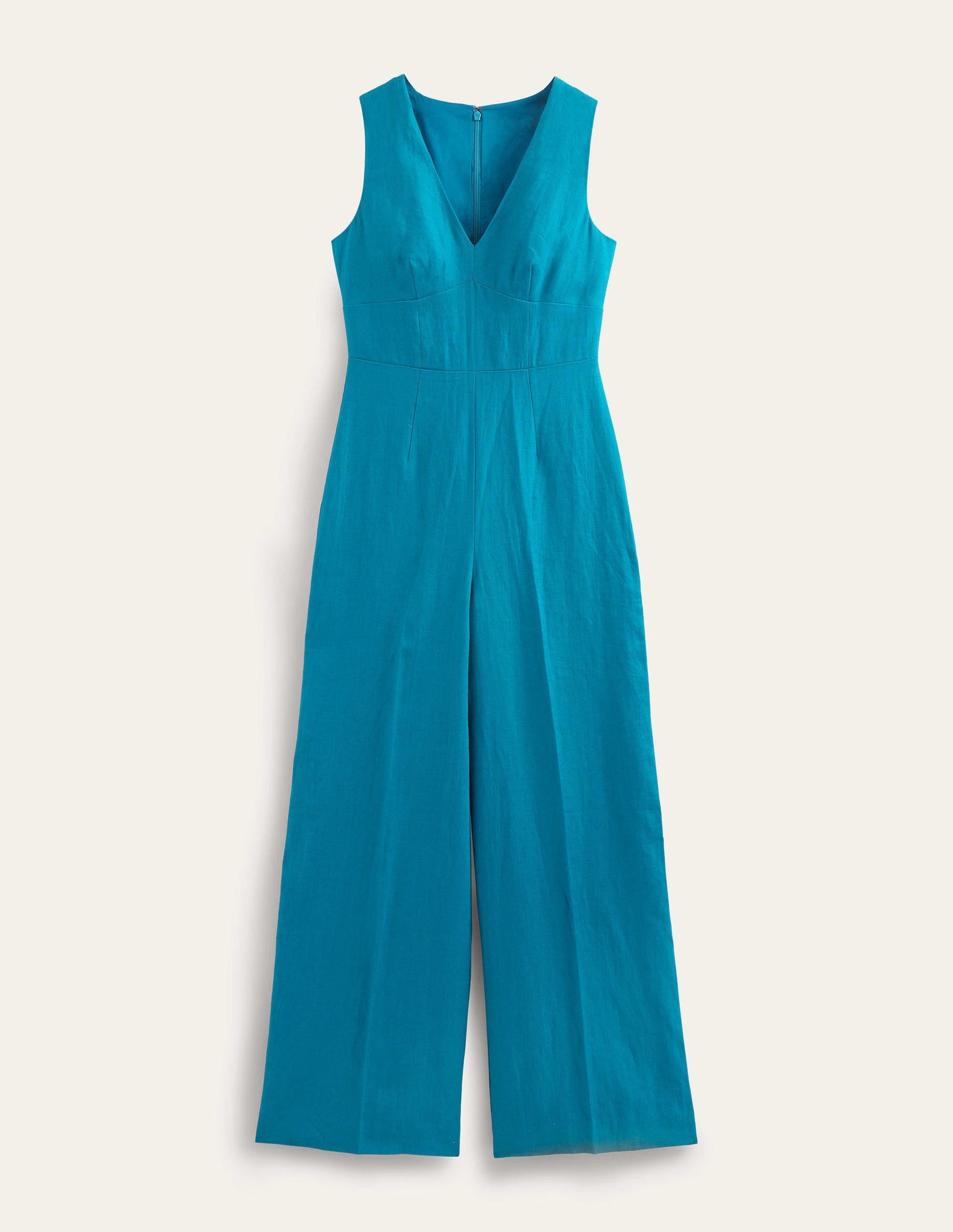 V-Neck Occasion Jumpsuit-Crystal Teal-5