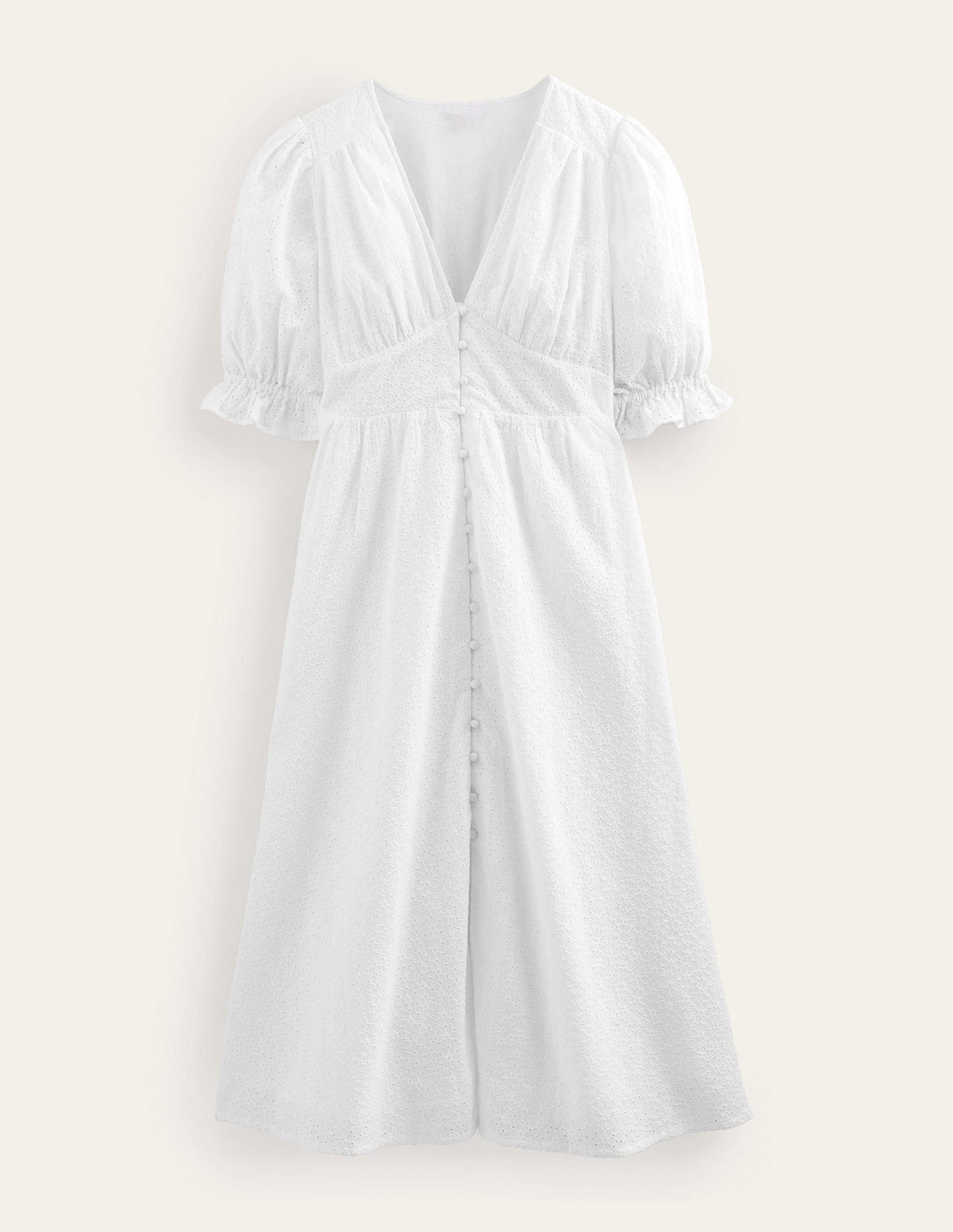 Broderie Midi Tea Dress-White-7