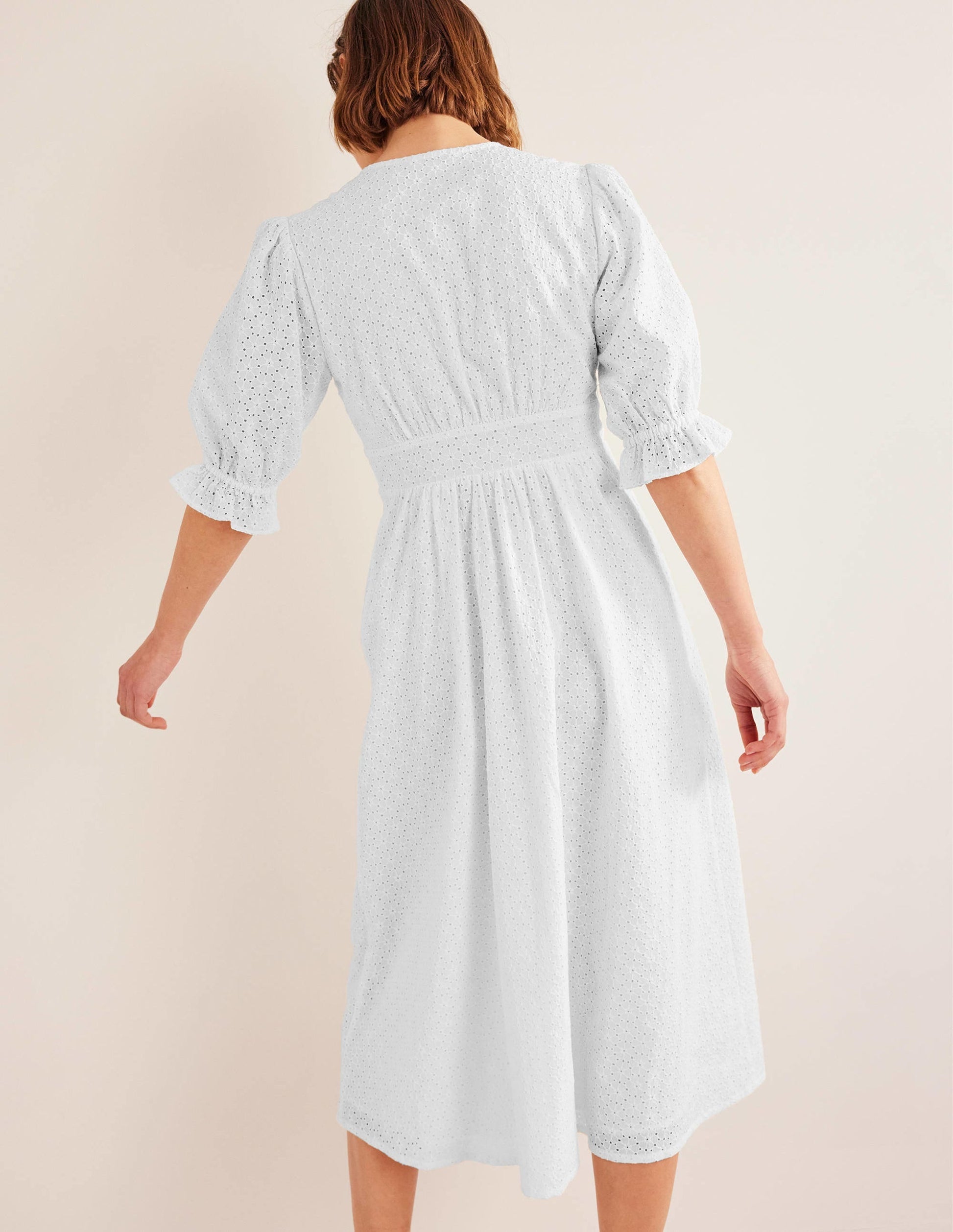 Broderie Midi Tea Dress-White-4