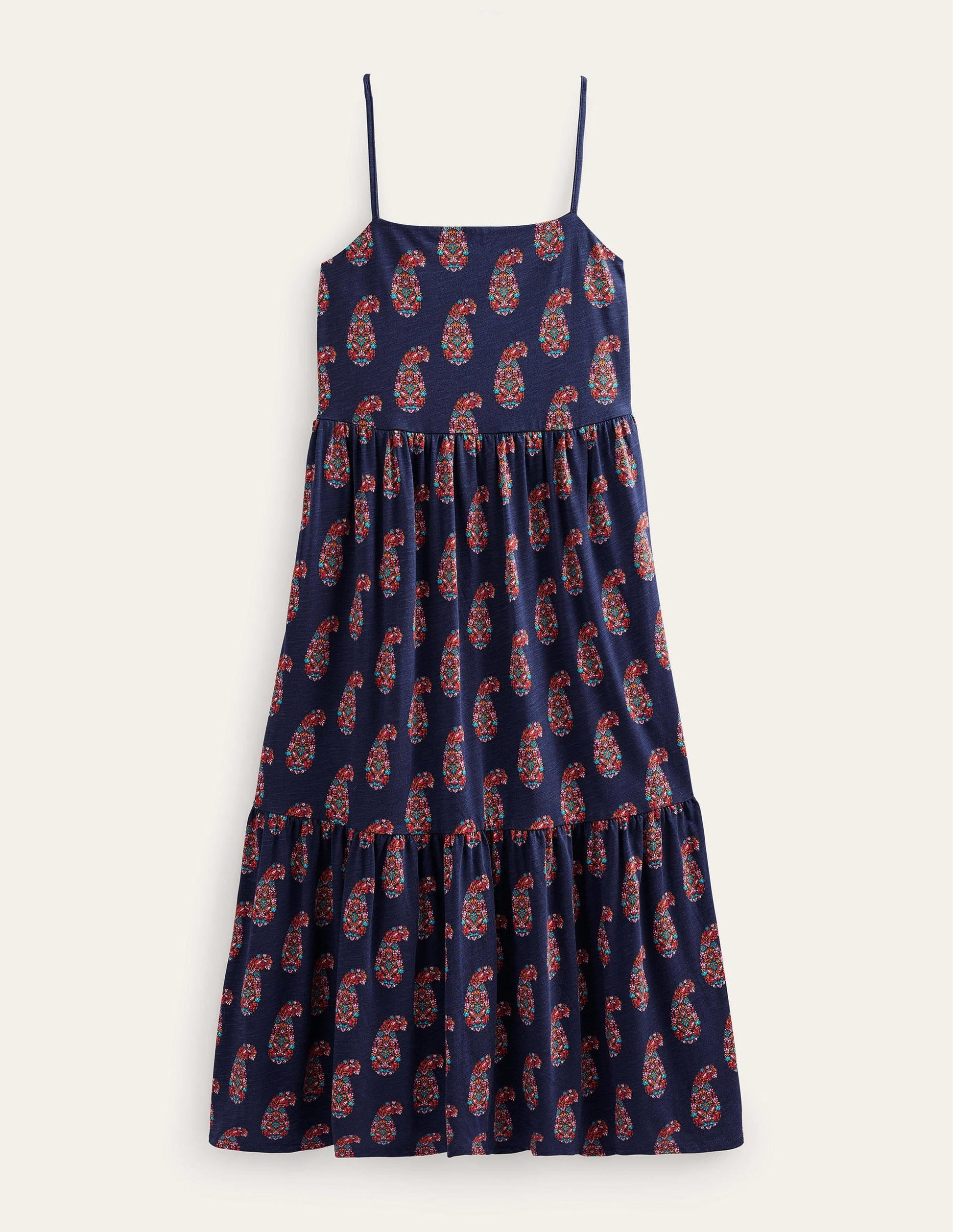 Strappy Jersey Midi Dress-Light Navy, Sweet Paisley-6