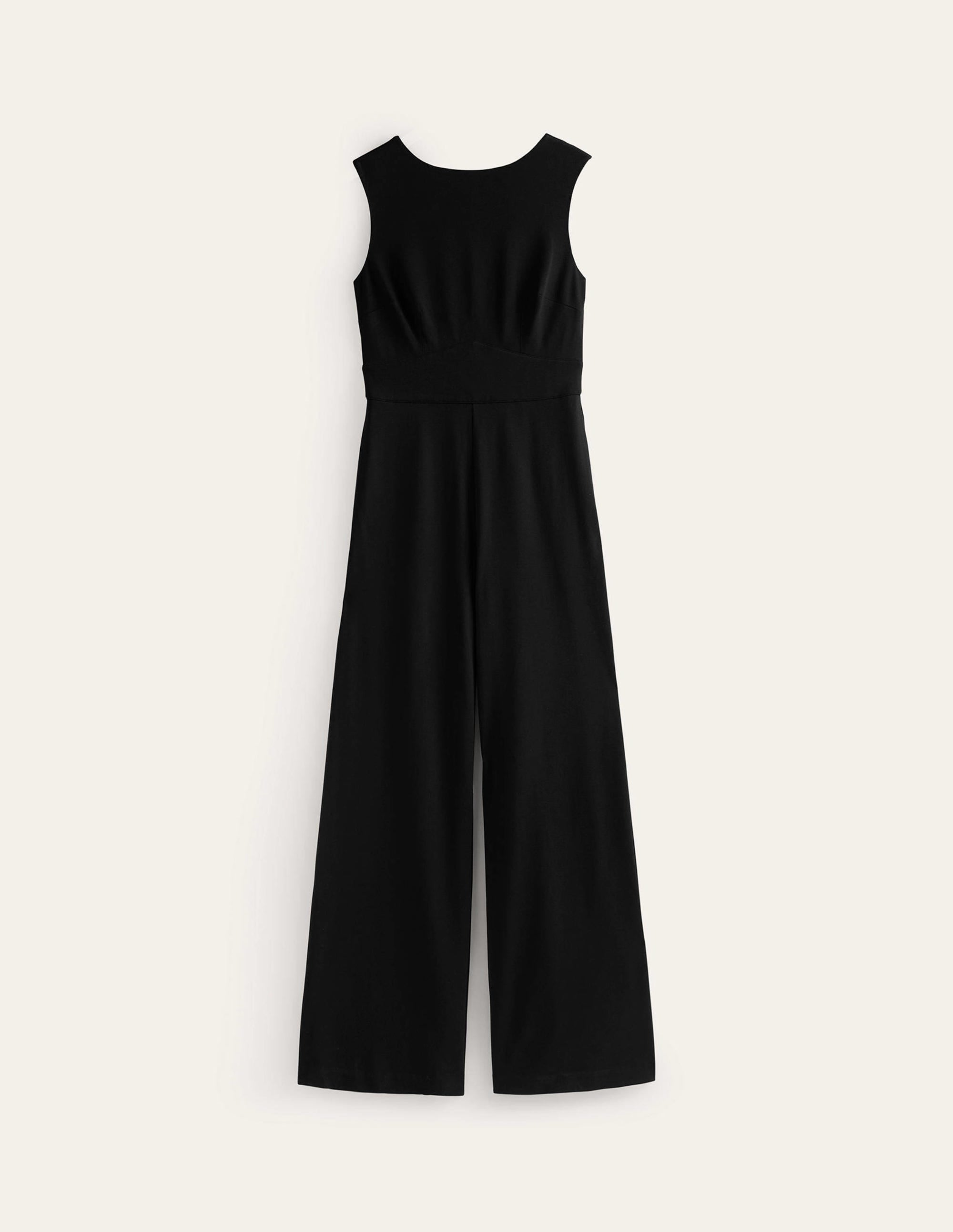 Sleeveless Ponte Jumpsuit-Black - Image 5