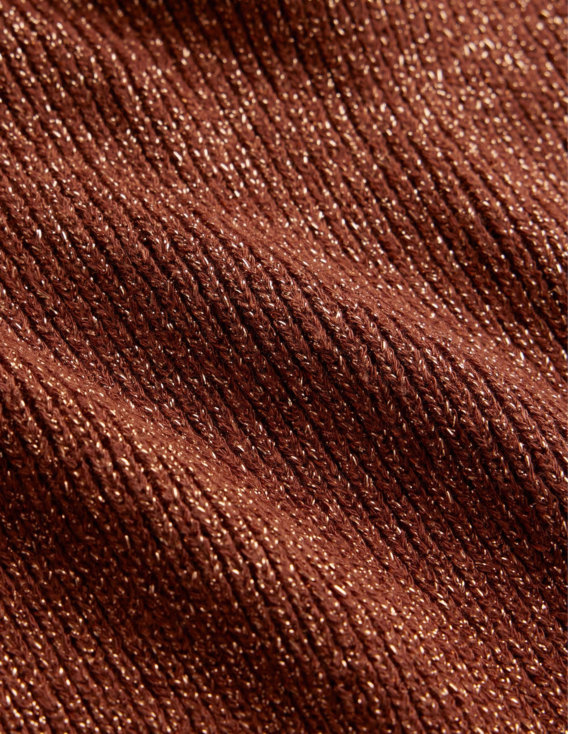 Cropped Sparkle Knit T-Shirt-Cognac Bronze Gold Sparkle-6