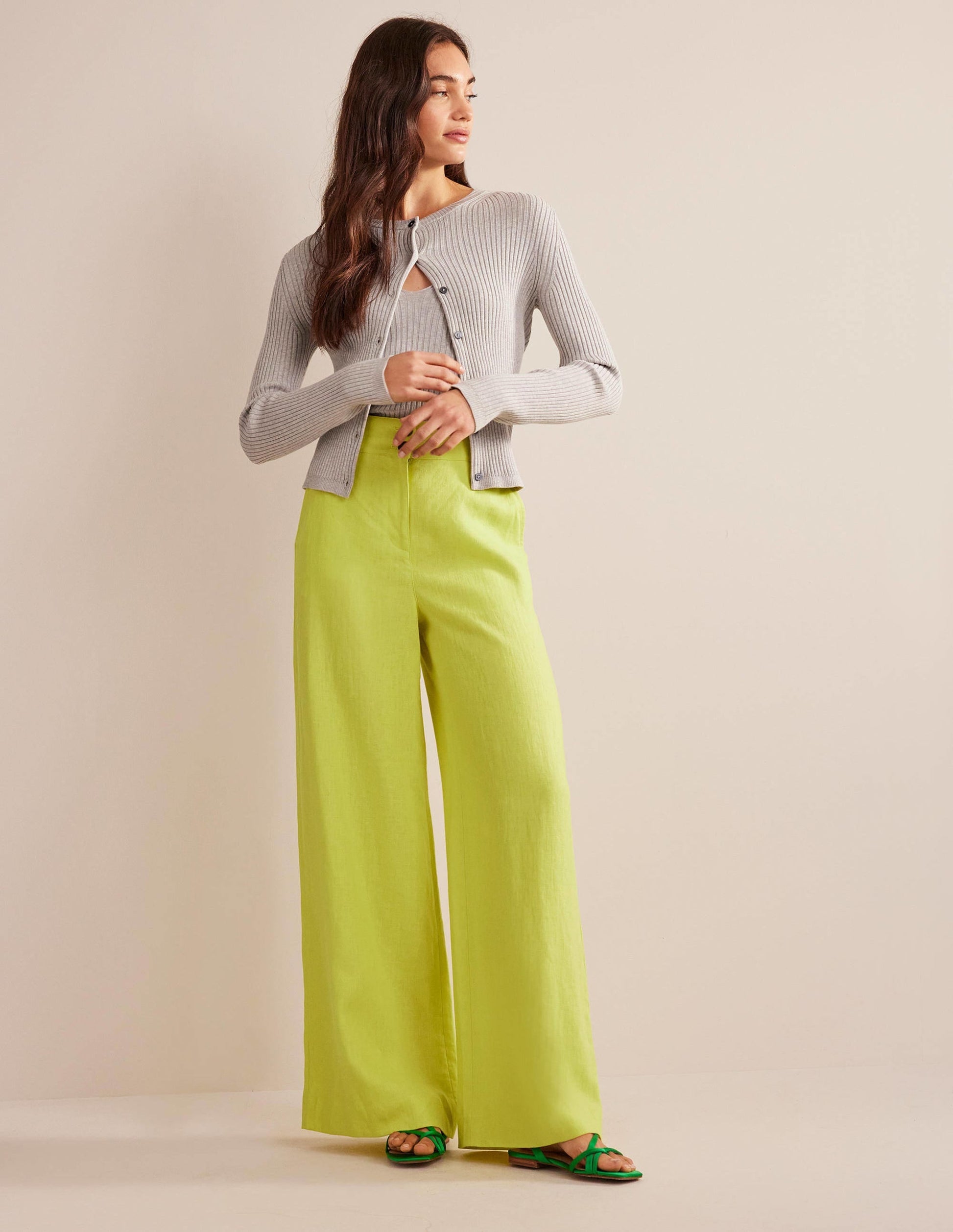 Highbury Linen Trousers-CItrus-1
