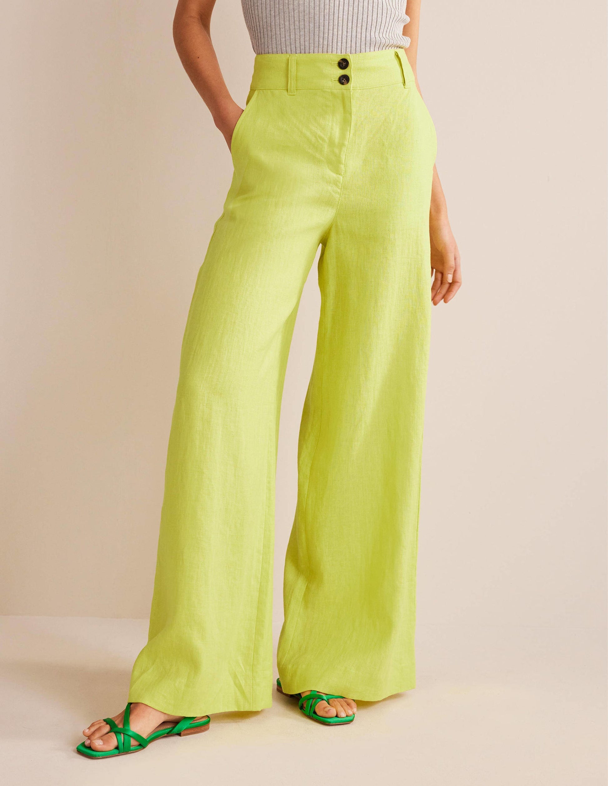 Highbury Linen Trousers-CItrus-4