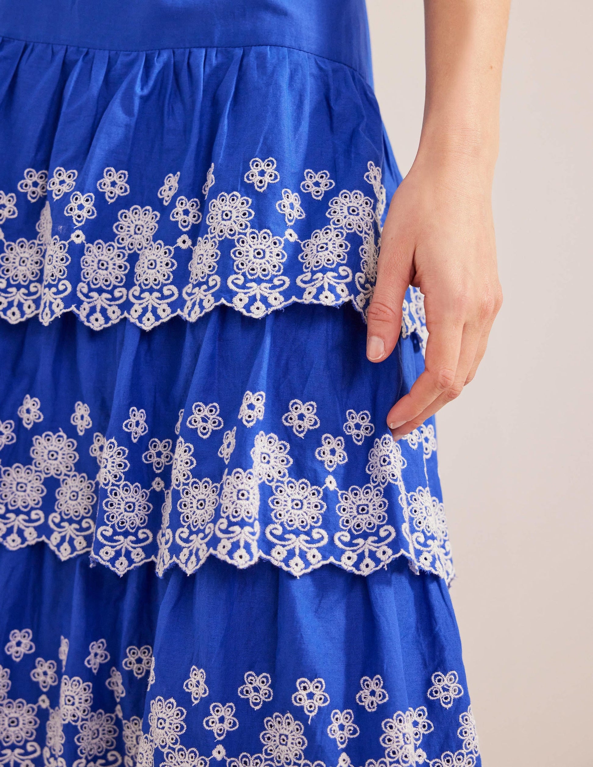 Multi Tiered Broderie Skirt-Island Blue-2
